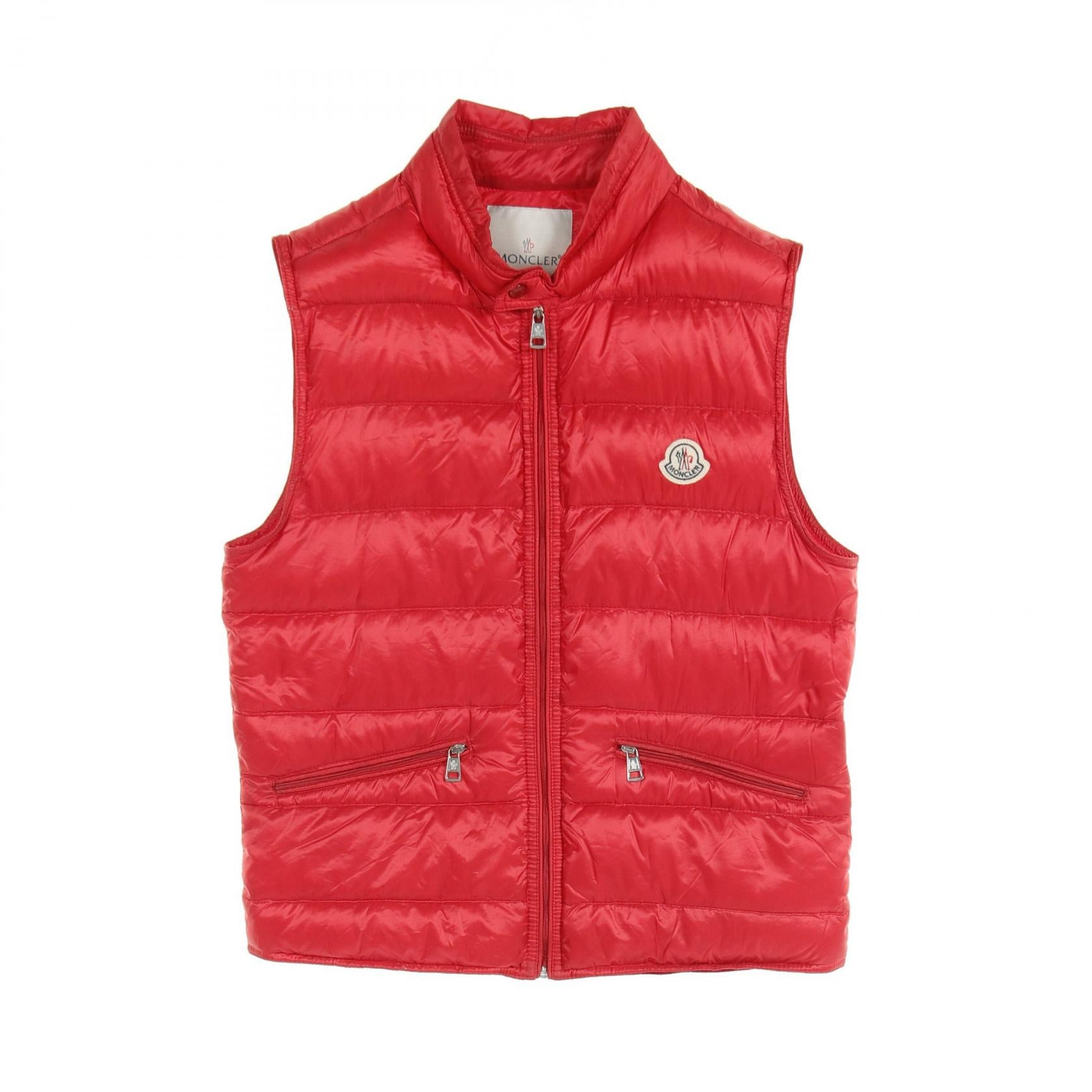 Moncler Nylon Down Vest Outerwear Red