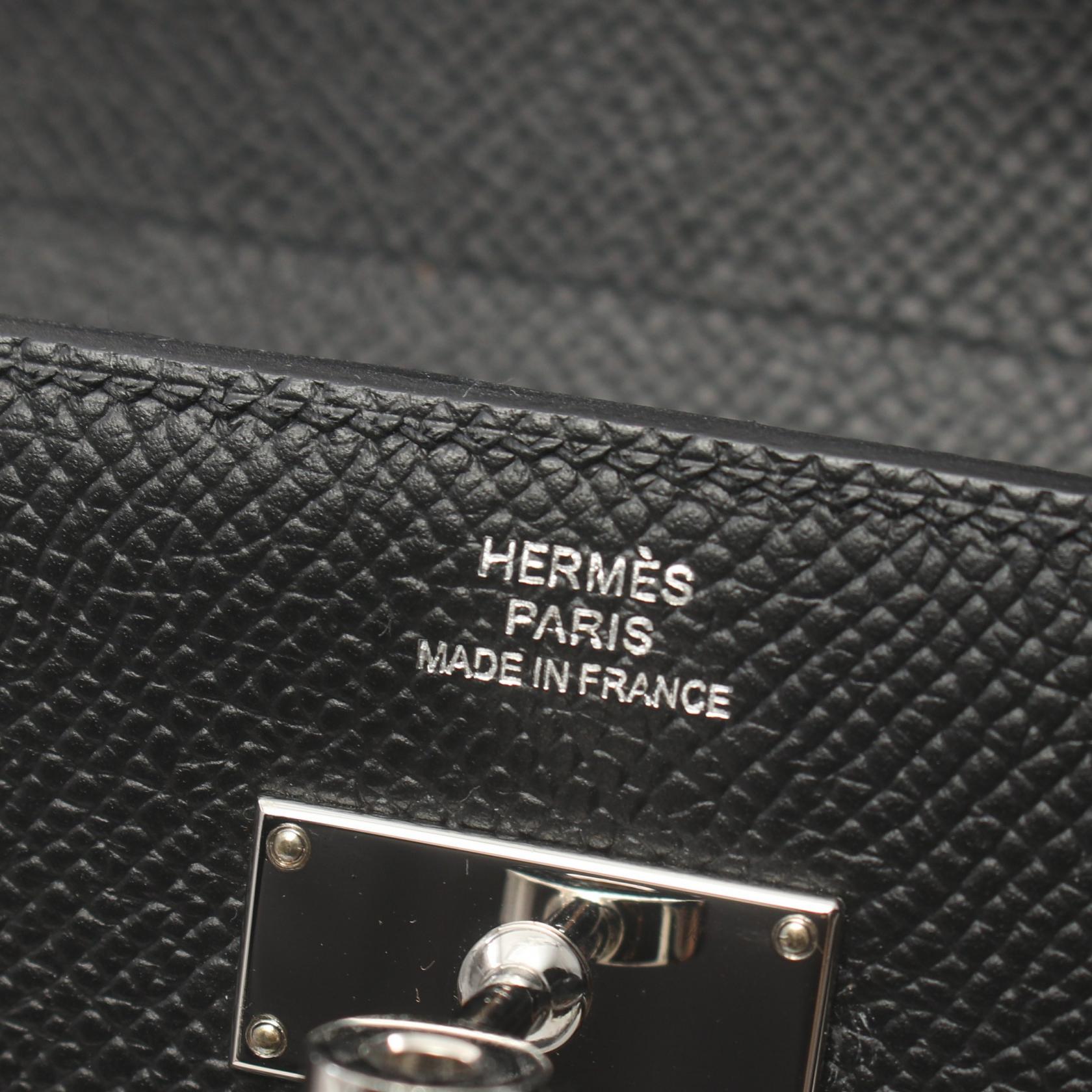 Hermes Kelly Wallet Medium Trifold Black