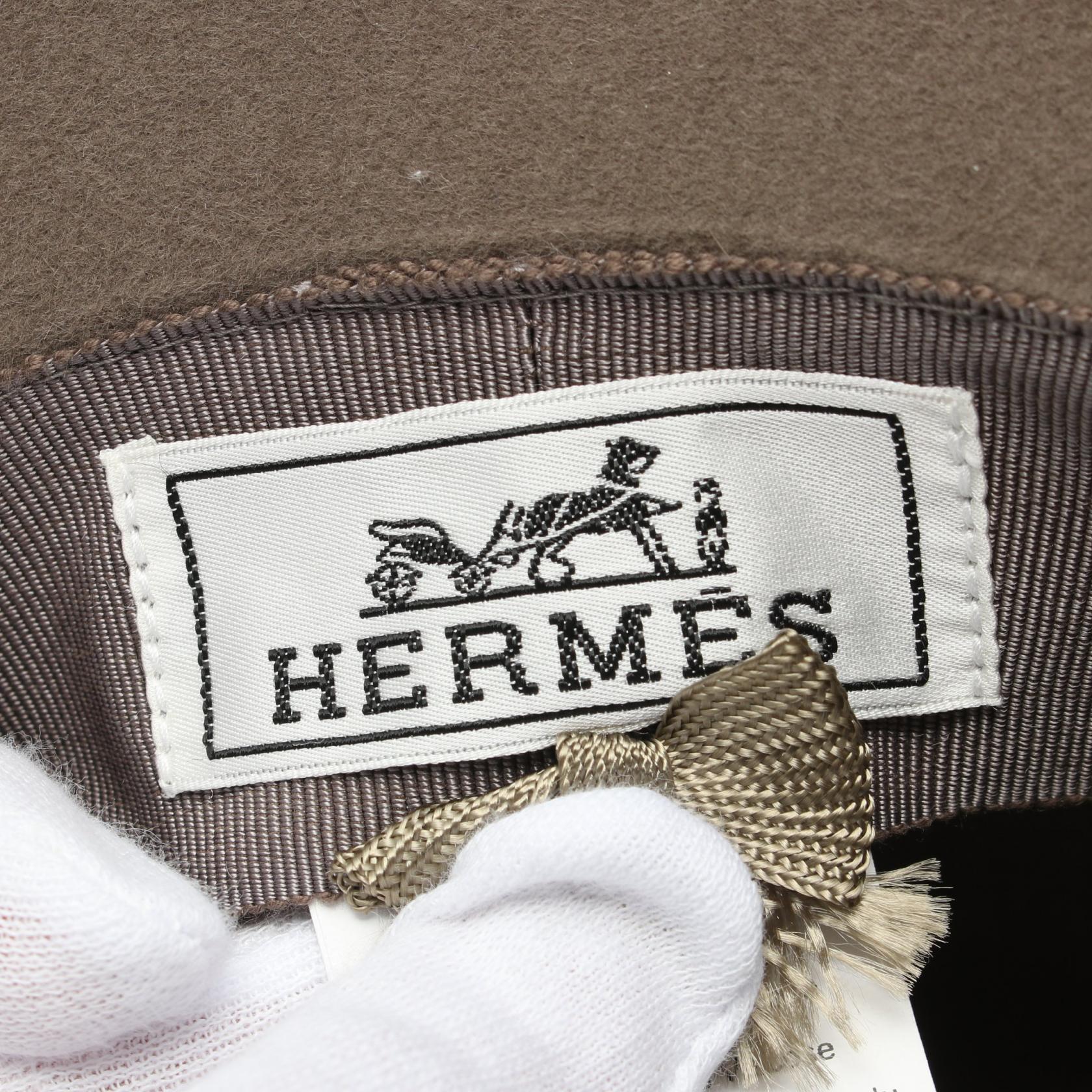 Hermes Wool Farrah Crude Hat Beige