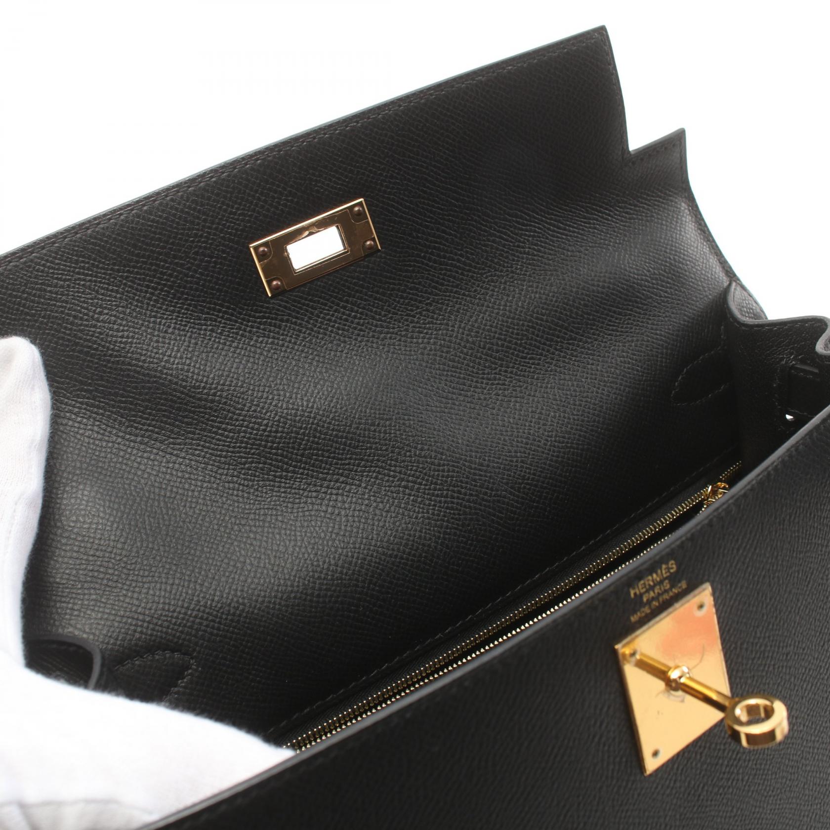 Hermes Kelly 28 Handbag Black