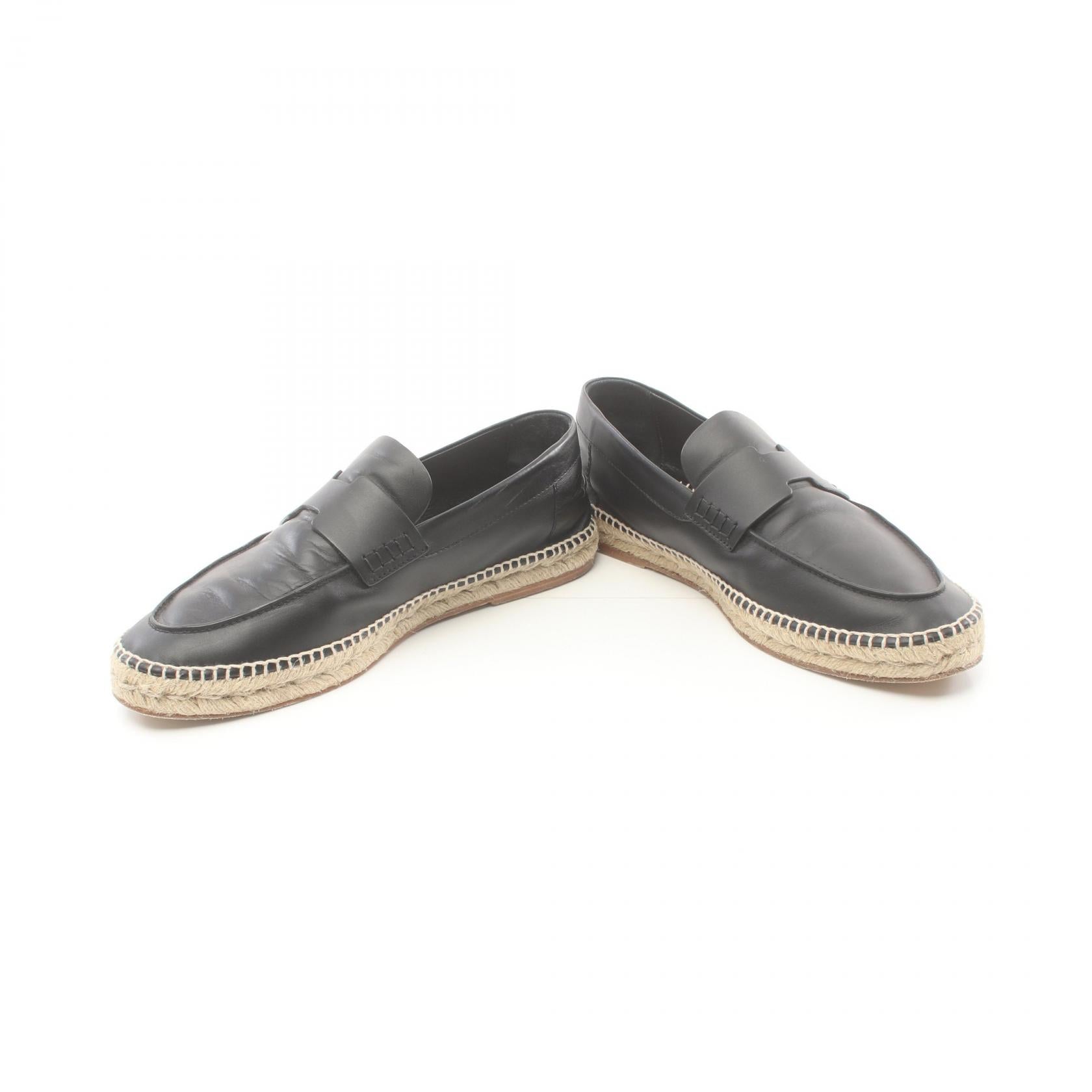 Hermes Leather Slip-On Shoes Black