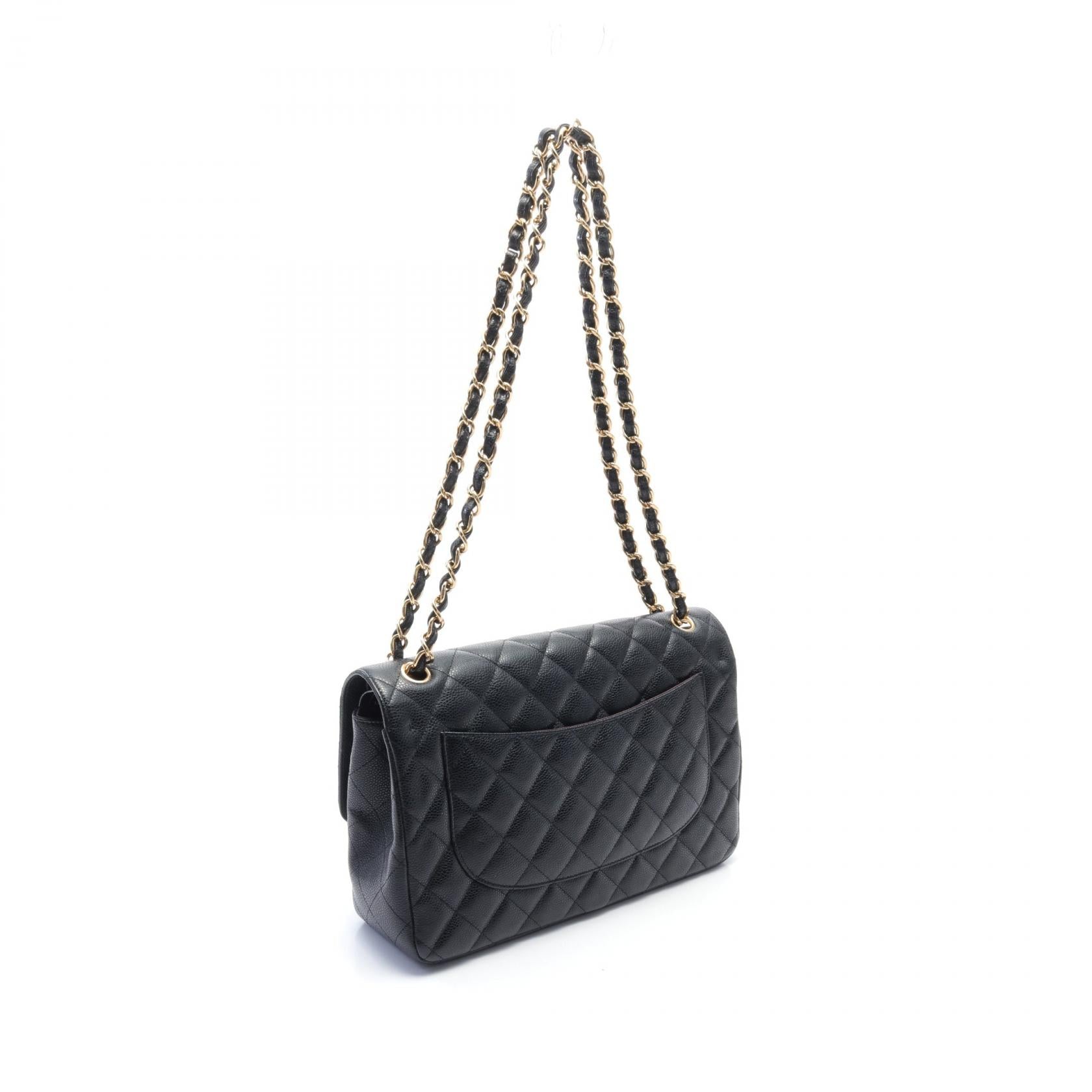 Chanel Caviar Skin Shoulder Bag Black