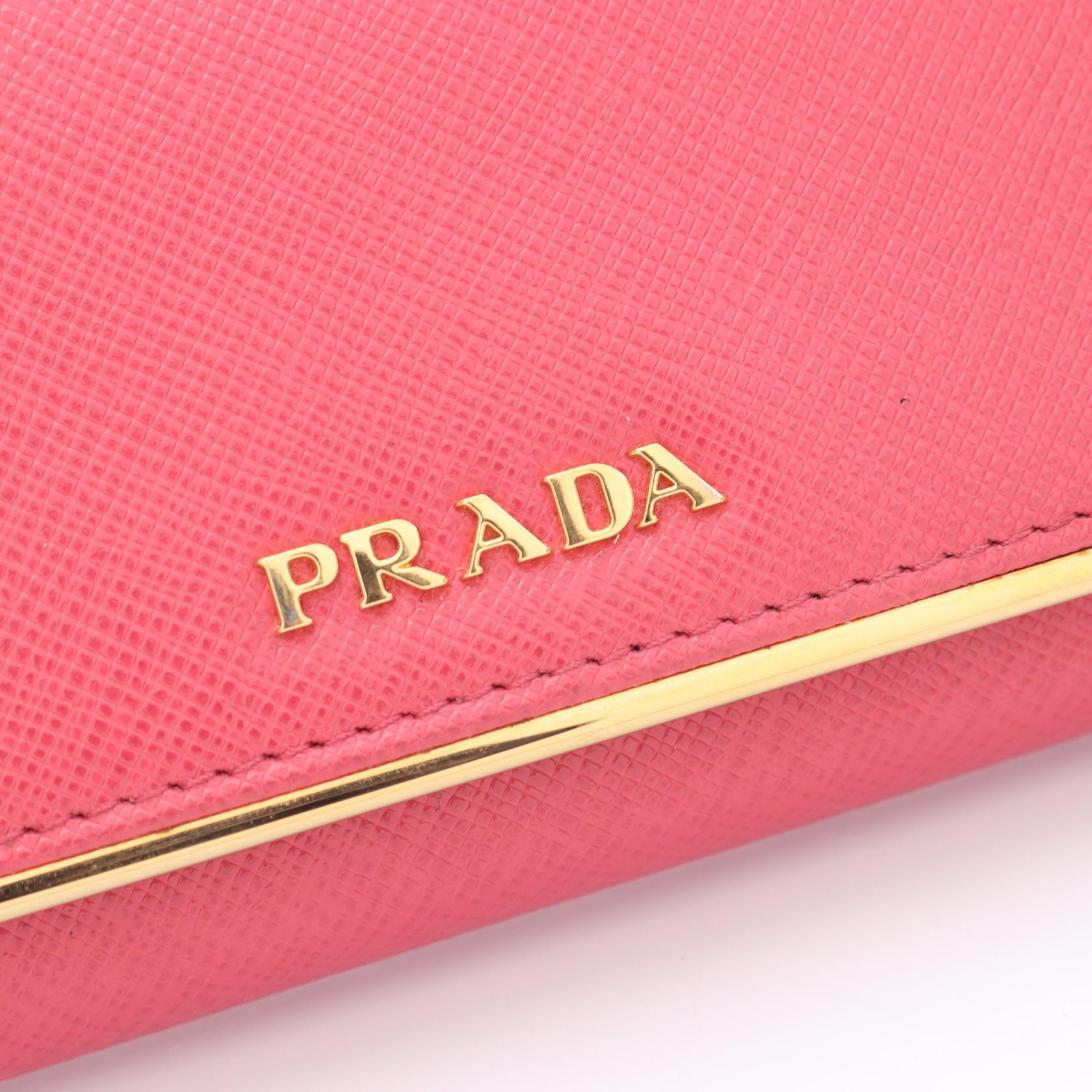 Prada Saffiano Leather Long Wallet Leather Long Wallet 1MH132 in Great Condition