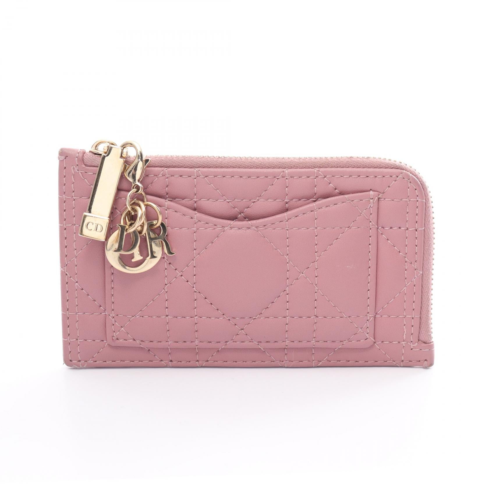 Dior Lady Dior Leather Coin Case Pink