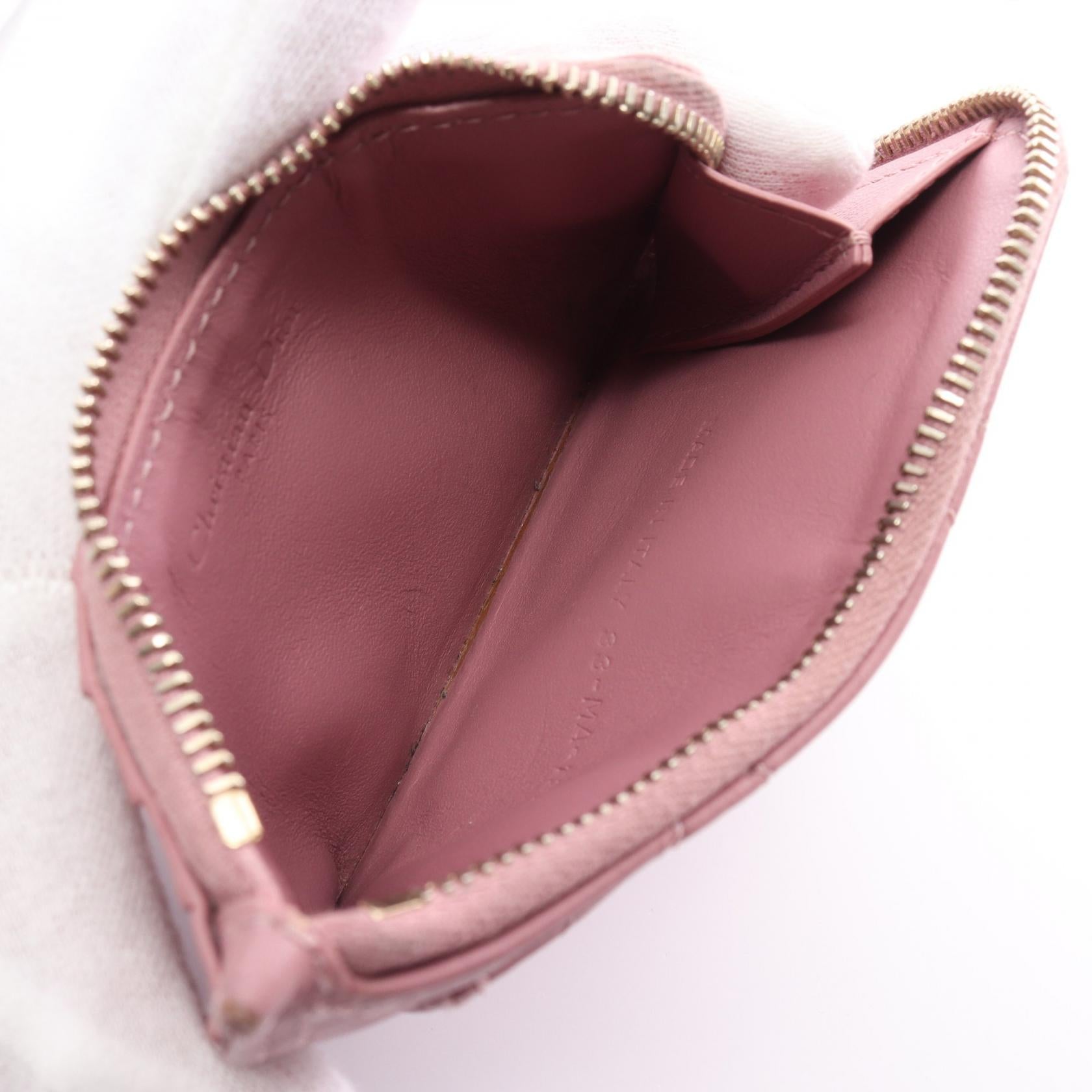 Dior Lady Dior Leather Coin Case Pink