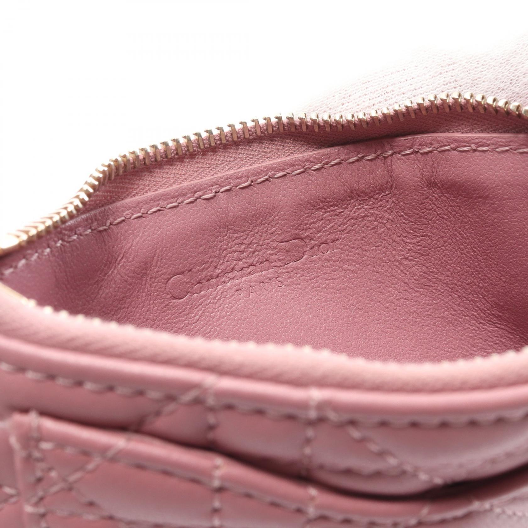 Dior Lady Dior Leather Coin Case Pink