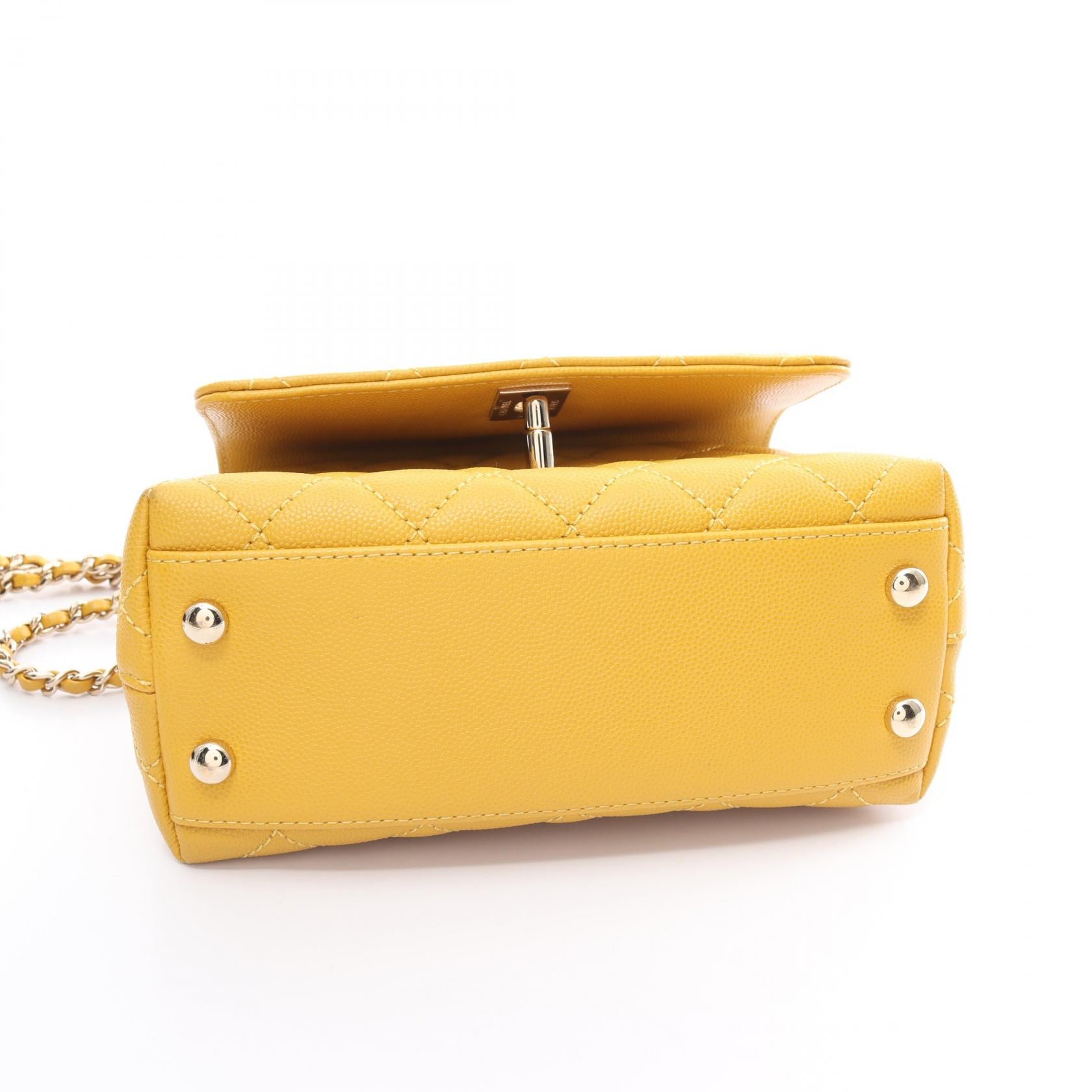 Chanel Coco Handle XXS Top Handle Bag Yellow