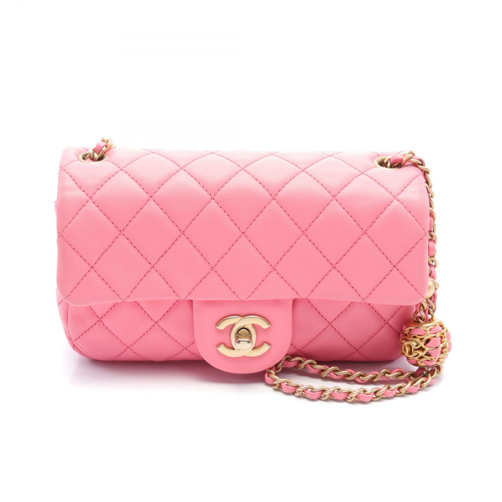 Chanel CC Pearl Crush Mini Flap Bag  Leather Shoulder Bag AS1787