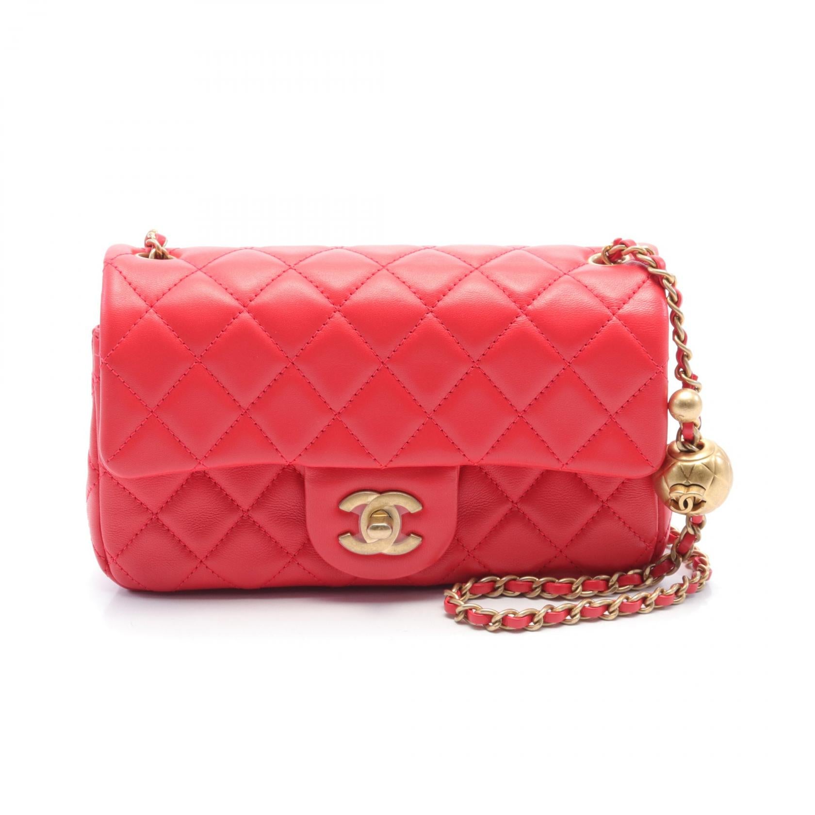 Chanel CC Pearl Crush Mini Flap Bag  Leather Shoulder Bag AS1787