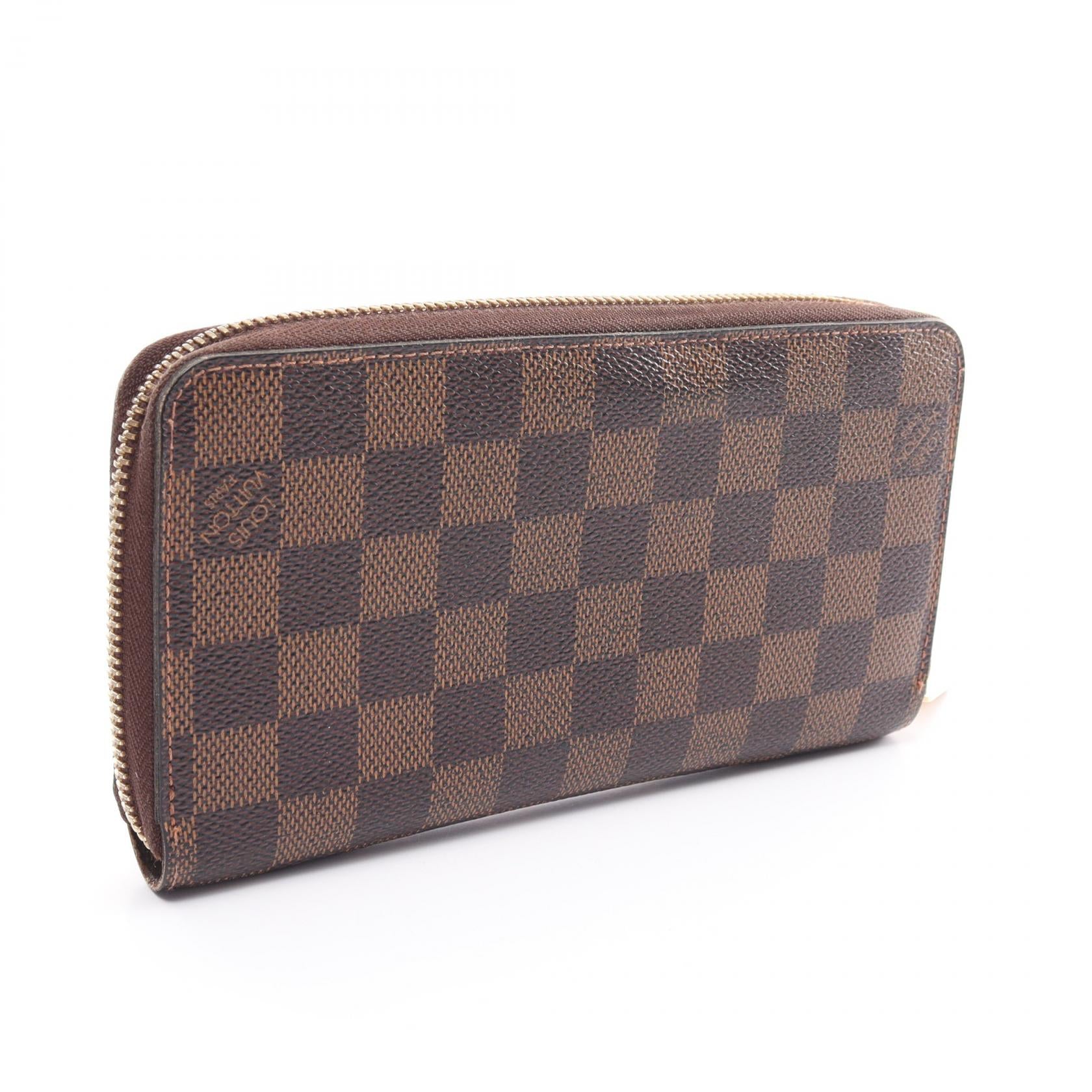 Louis Vuitton Damier Ebene Zippy Wallet Canvas Long Wallet N60015 in Very Good Condition