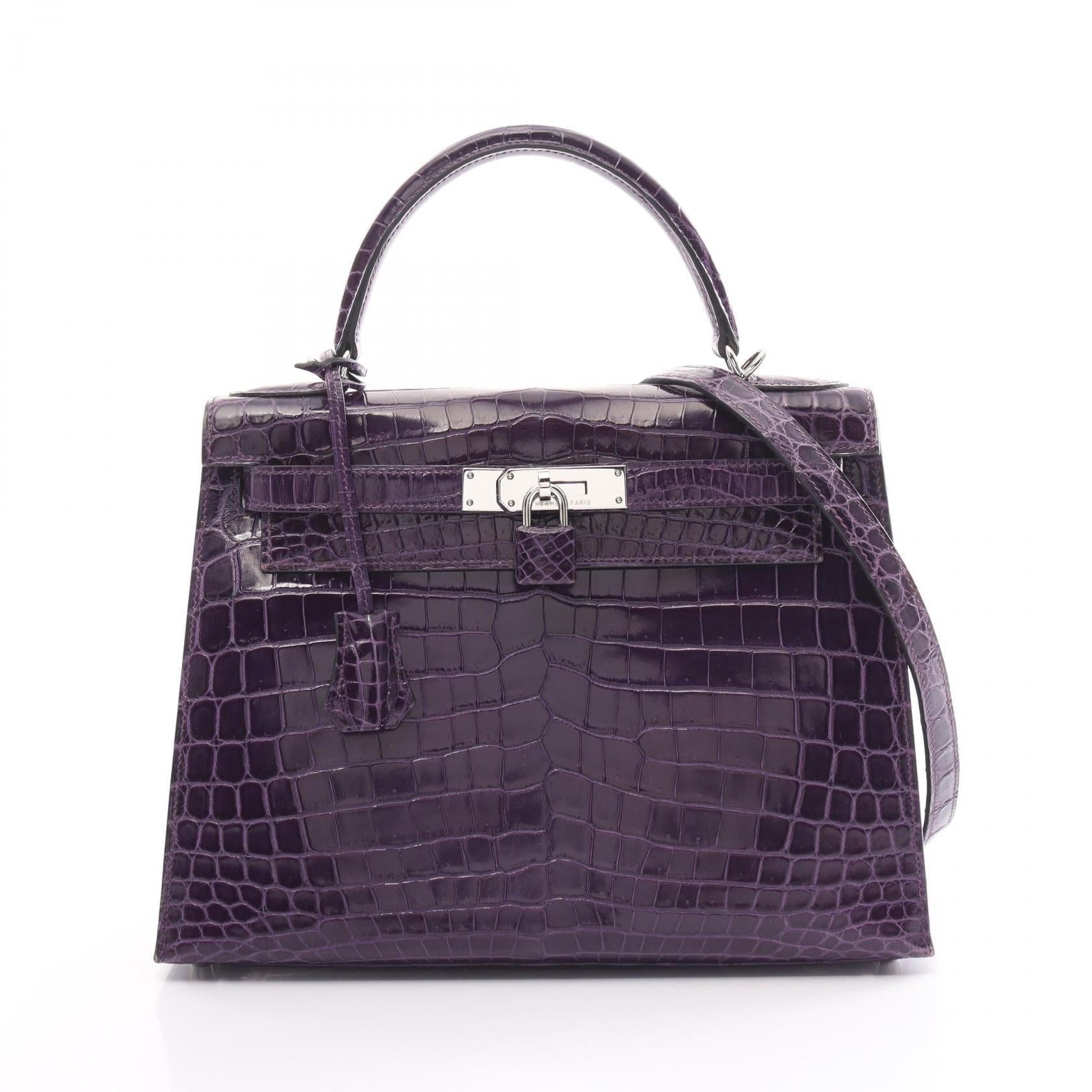 Hermes Kelly 28 Amethyst Handbag Purple