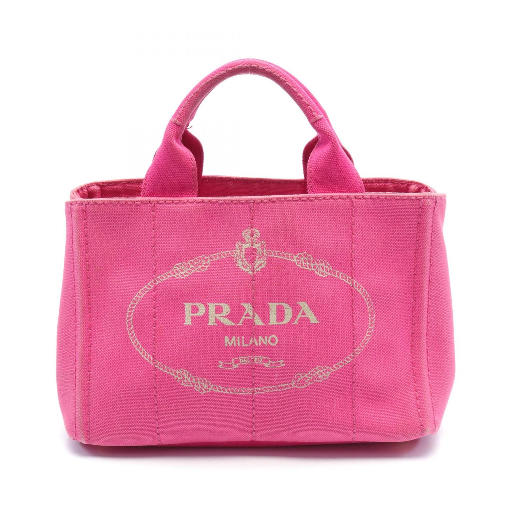 Prada Canapa Mini Handbag Canvas Shoulder Bag 1BG439 in Very Good Condition