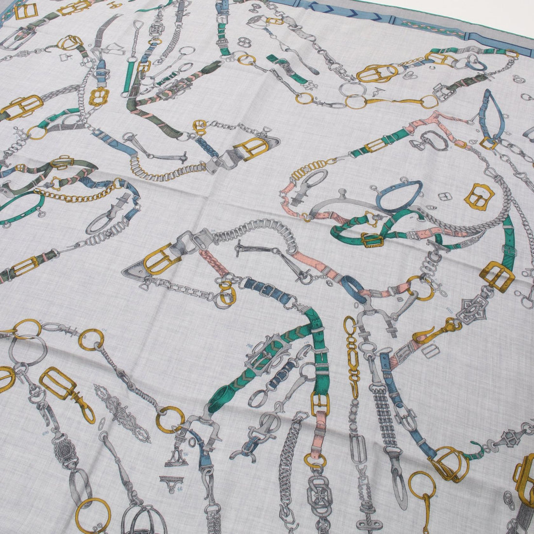 Hermes Silk Cashmere Scarf Chevaux Dechaines