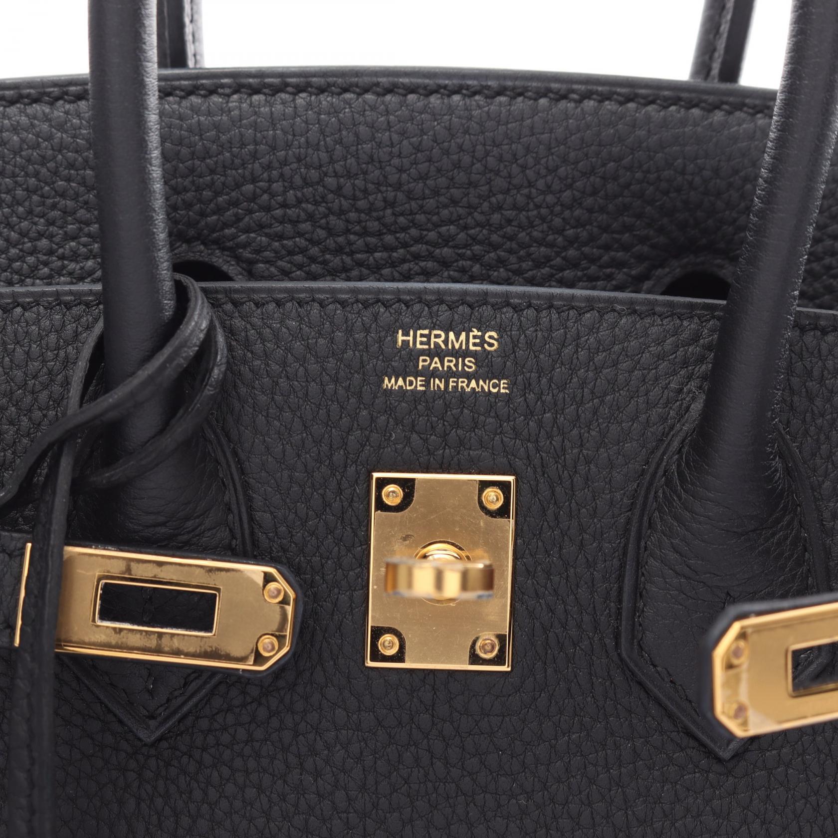 Hermes Birkin 25 Togo Handbag Black