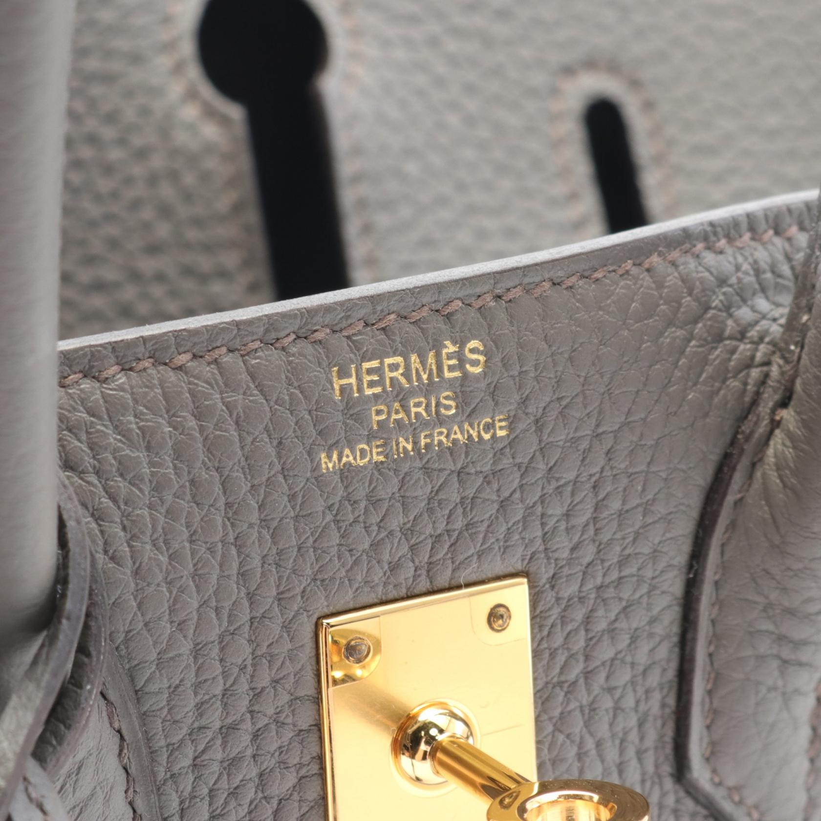 Hermes Birkin 25 Togo Handbag Gray