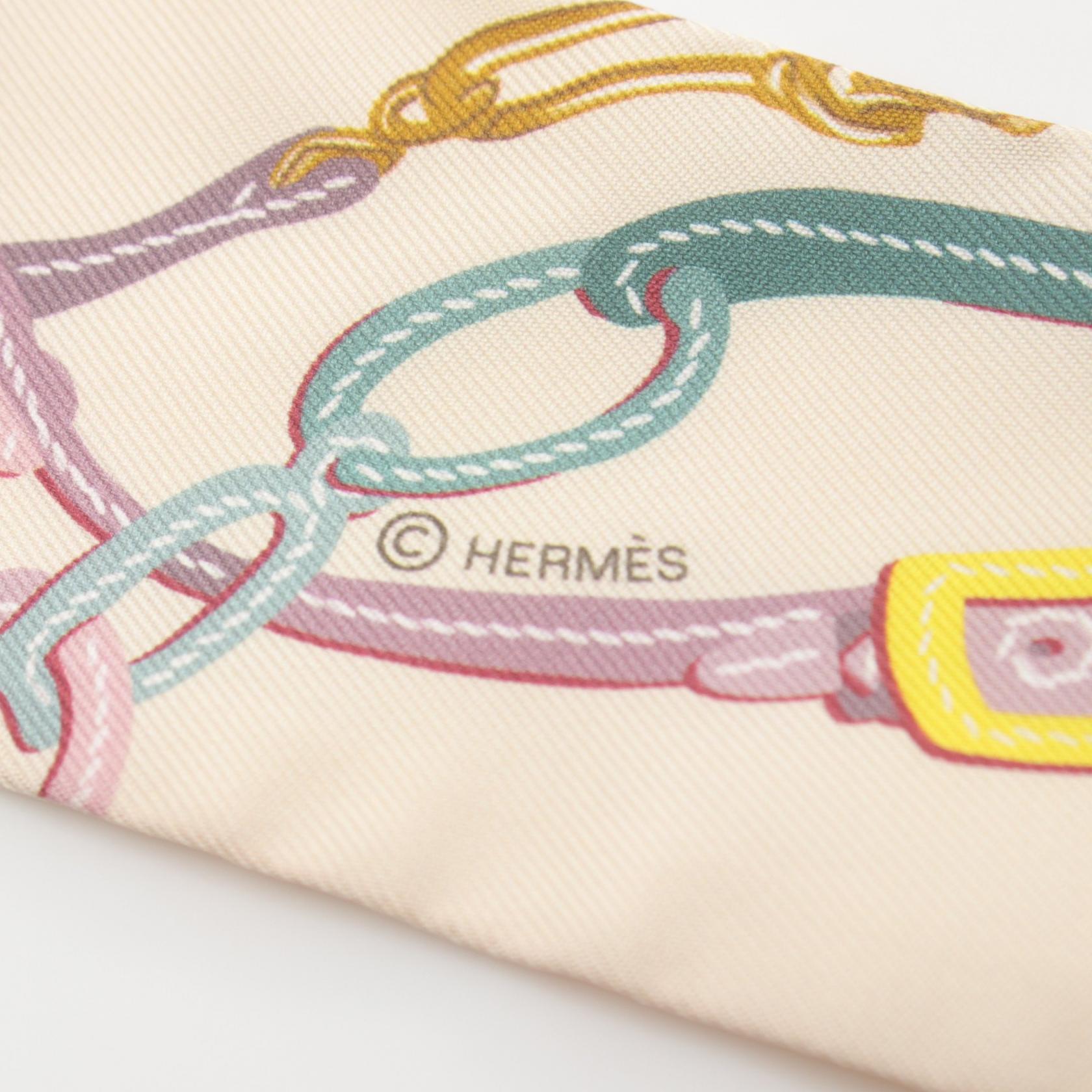 Hermes Brides de Gala Twilly Silk Scarf Canvas Scarf in Excellent Condition