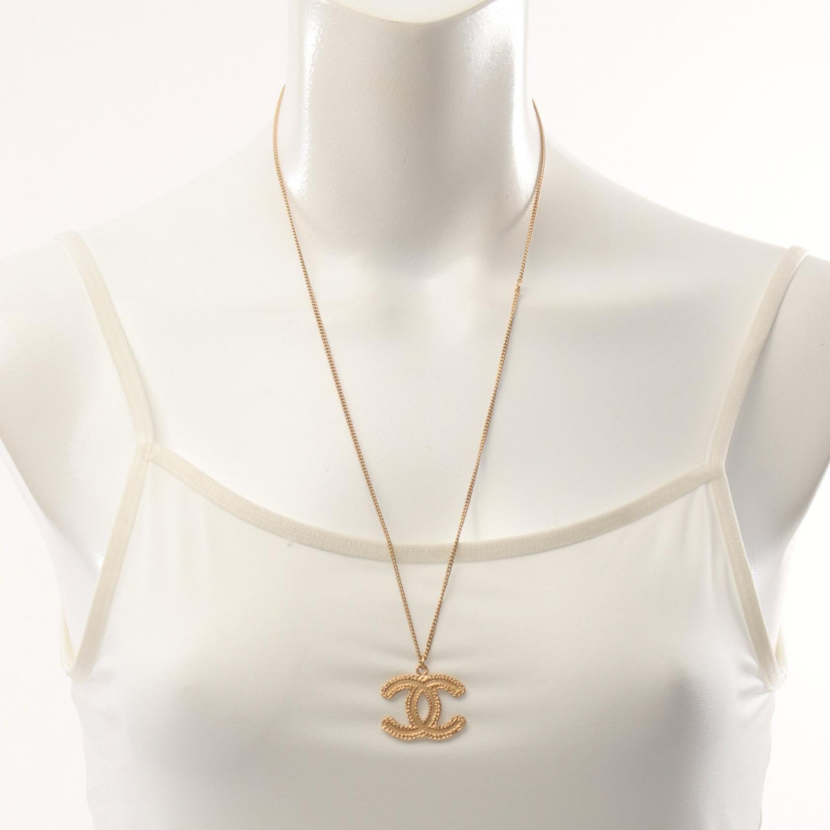 Chanel Coco Mark Necklace Gold Plated