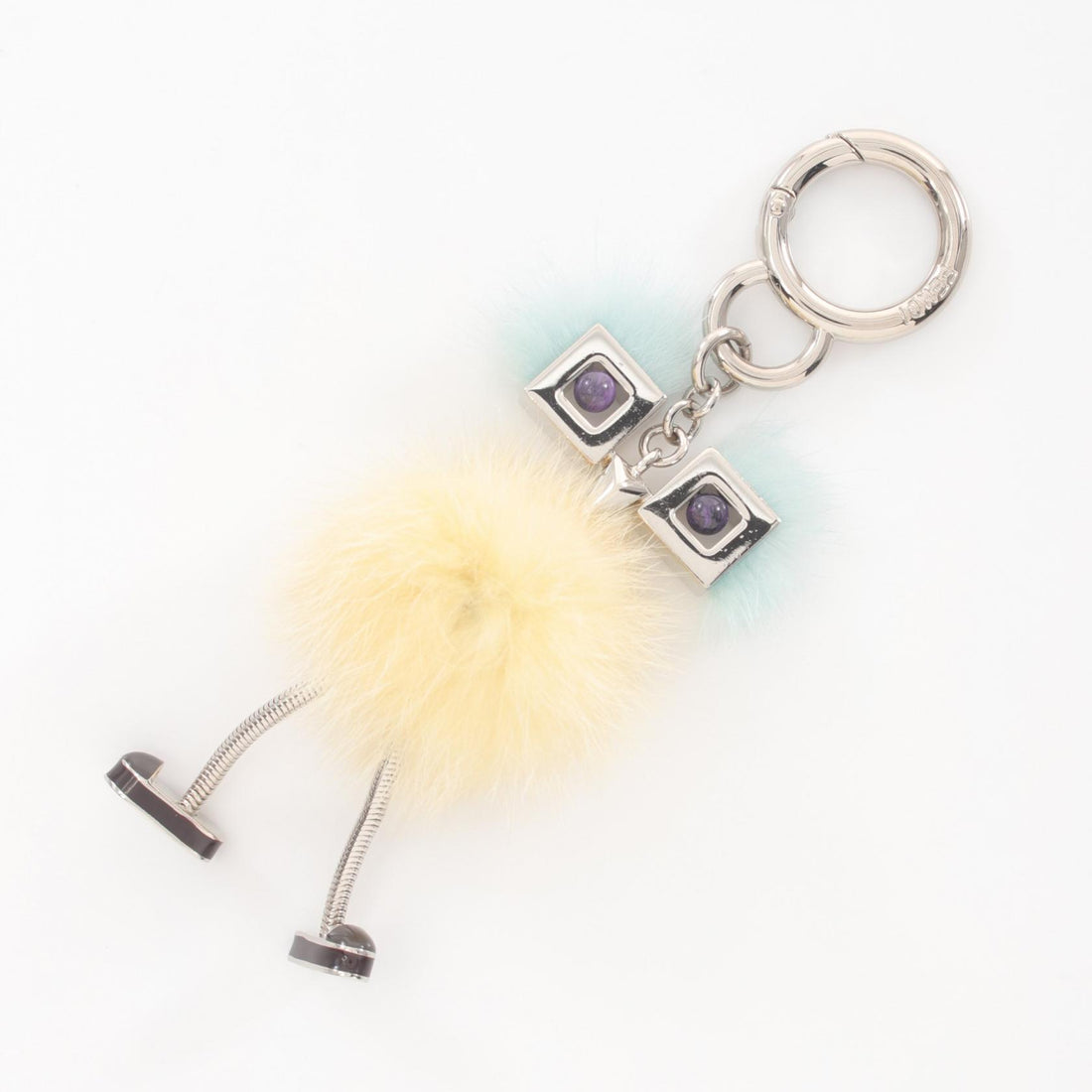 Fendi Chick Mink Fur Pom Pom Bag Charm Metal Other in Great Condition