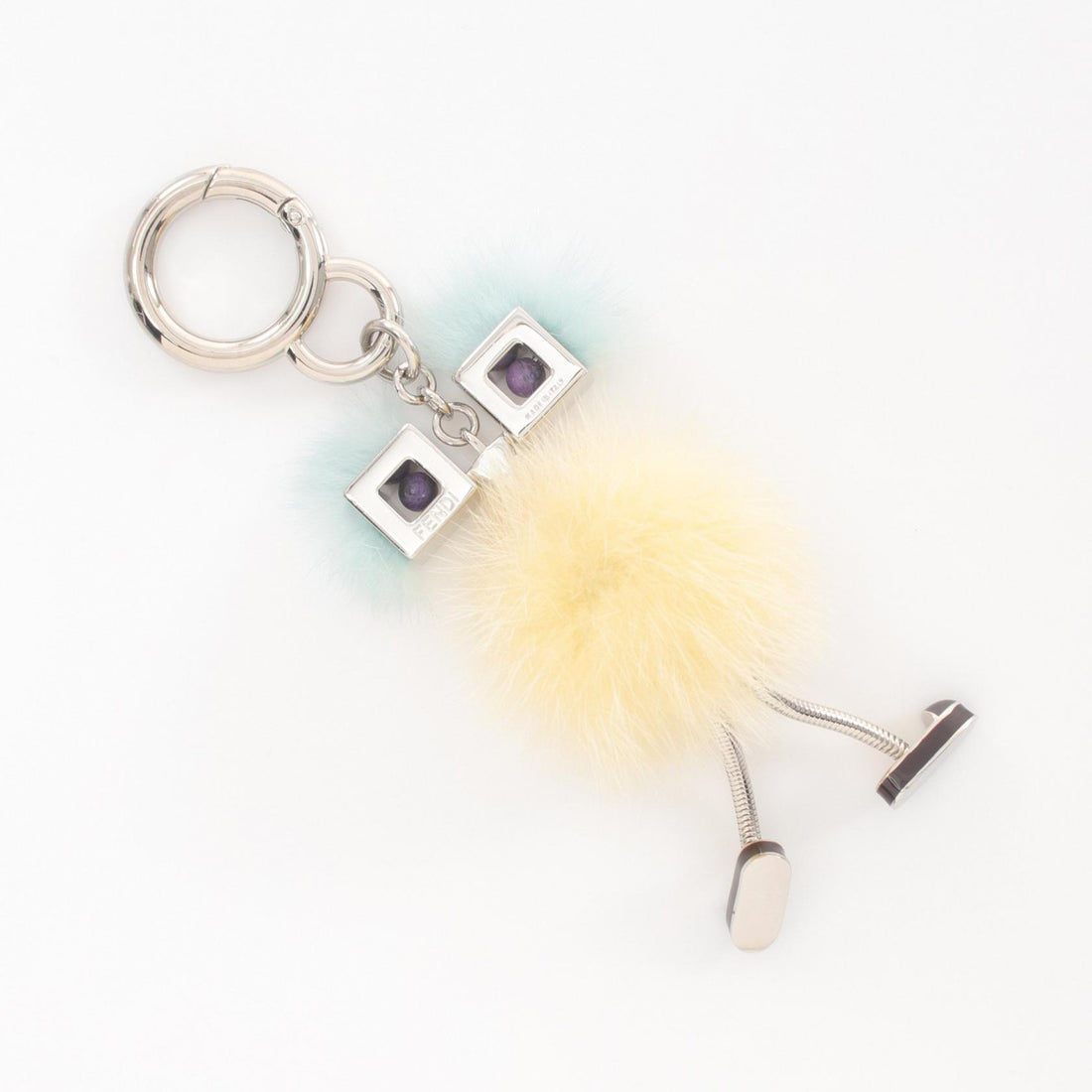 Fendi Chick Mink Fur Pom Pom Bag Charm Metal Other in Great Condition