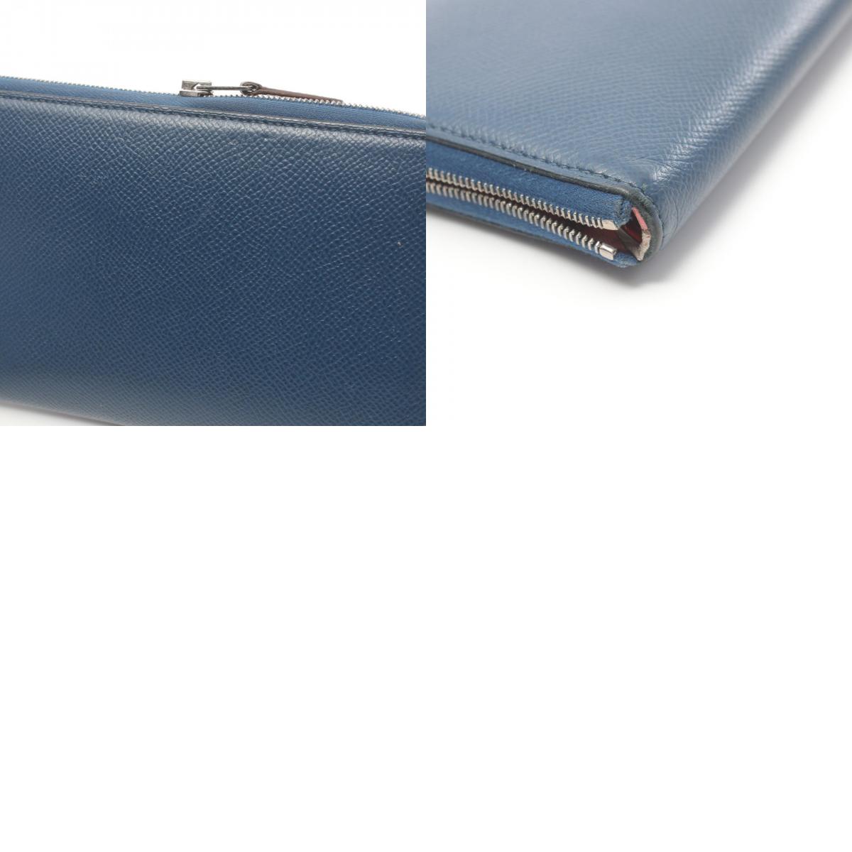 Hermes Azap Long Silk'in Wallet Blue