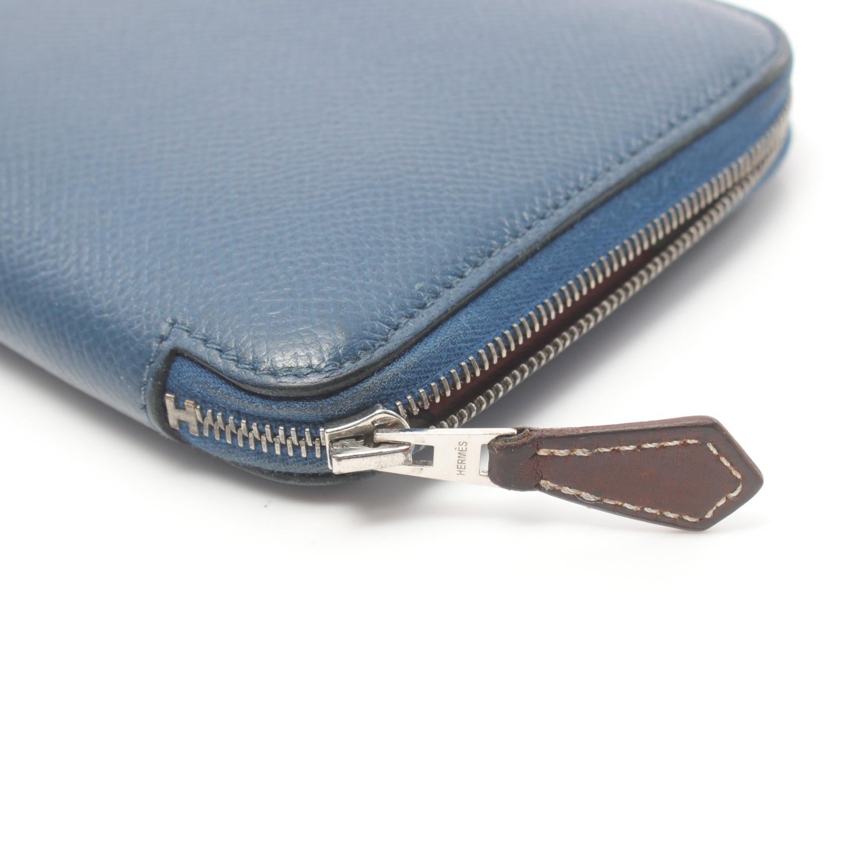 Hermes Azap Long Silk'in Wallet Blue