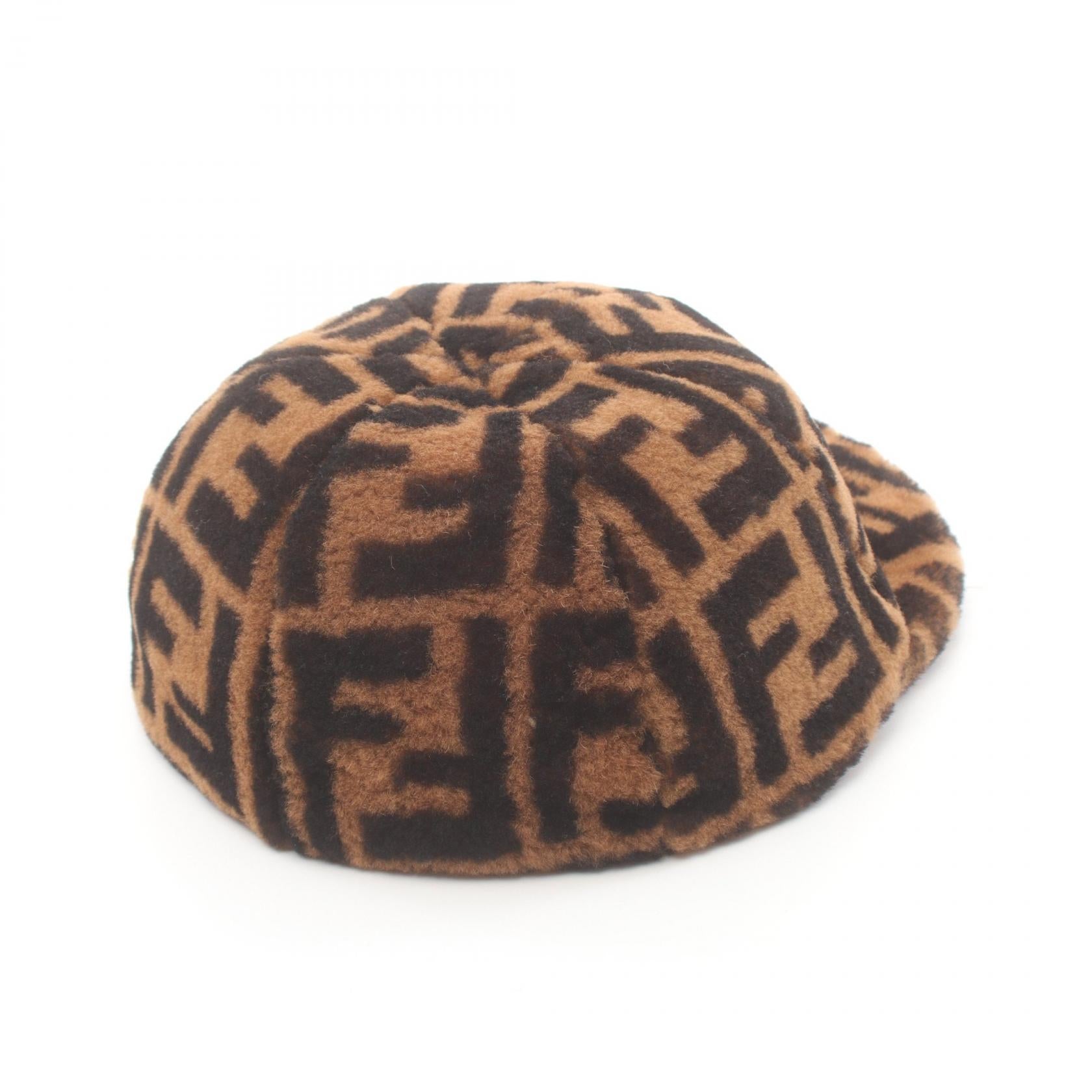 Fendi Wool Cashmere Zucca Cap Hat