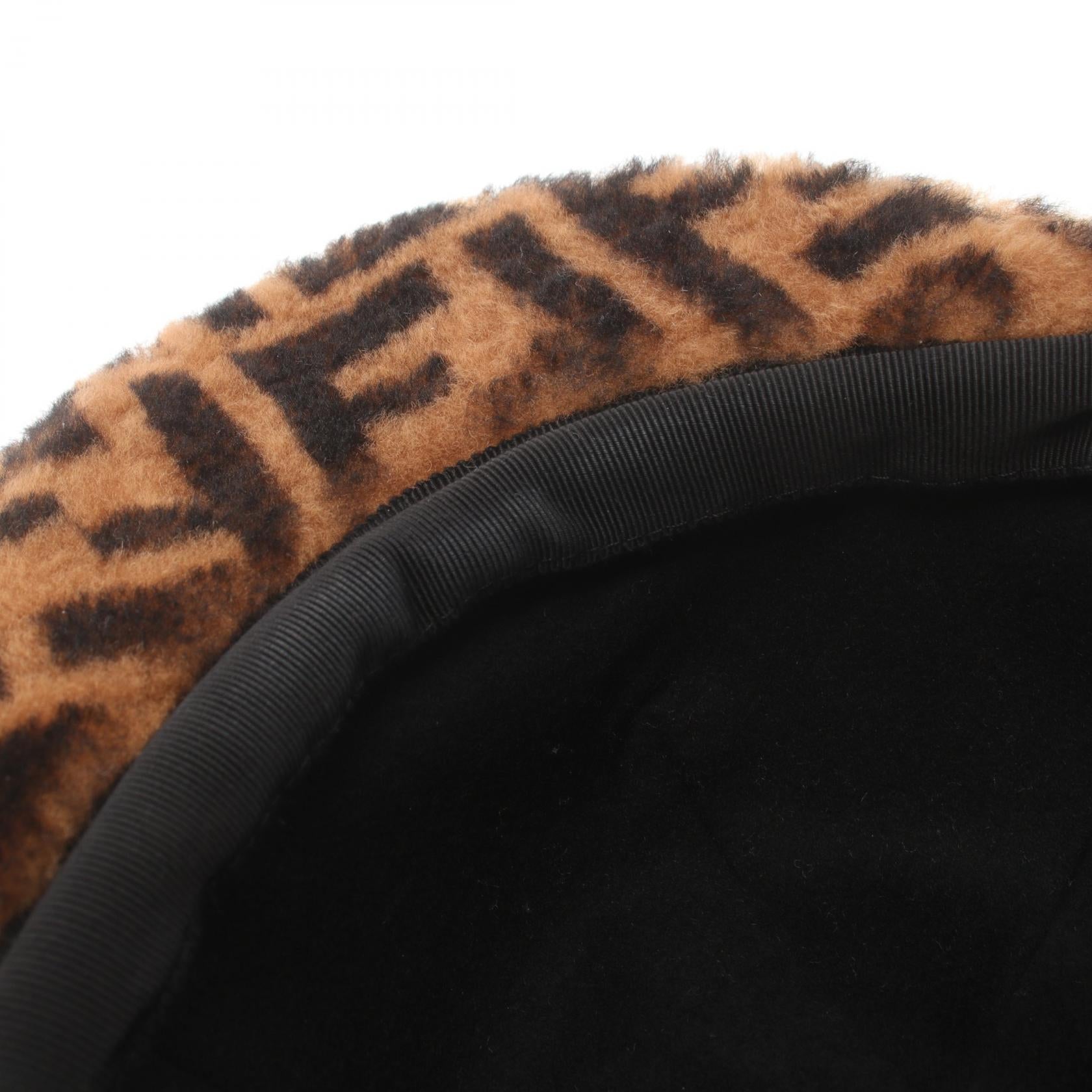 Fendi Wool Cashmere Zucca Cap Hat