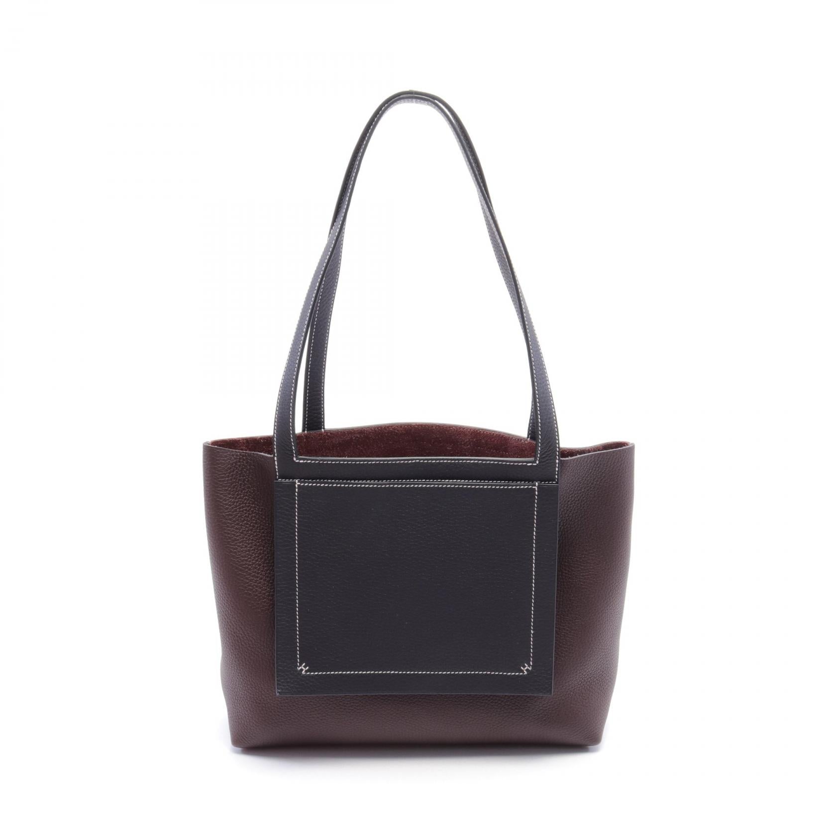 Hermes Cabas Elan 31 Tote Bag Brown/Navy