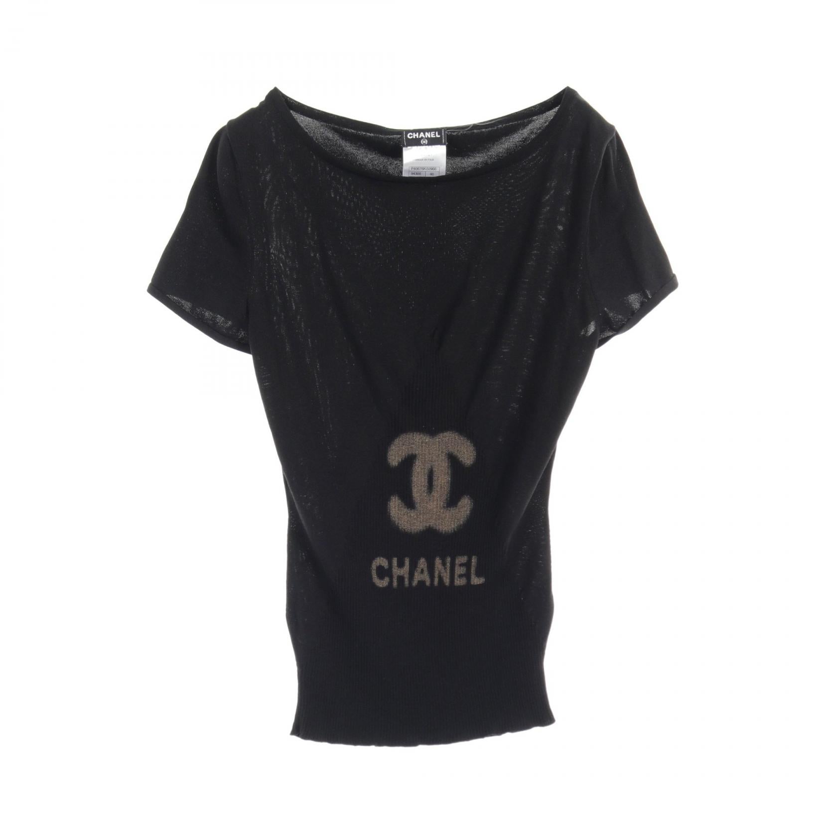 Chanel Cotton Silk Coco Mark Knit Top