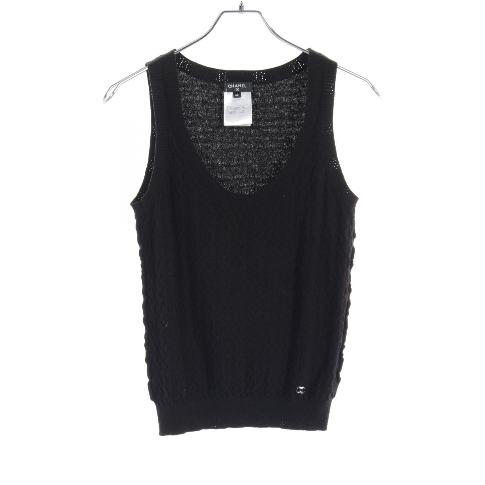 Chanel Cashmere Knit Tank Top Black