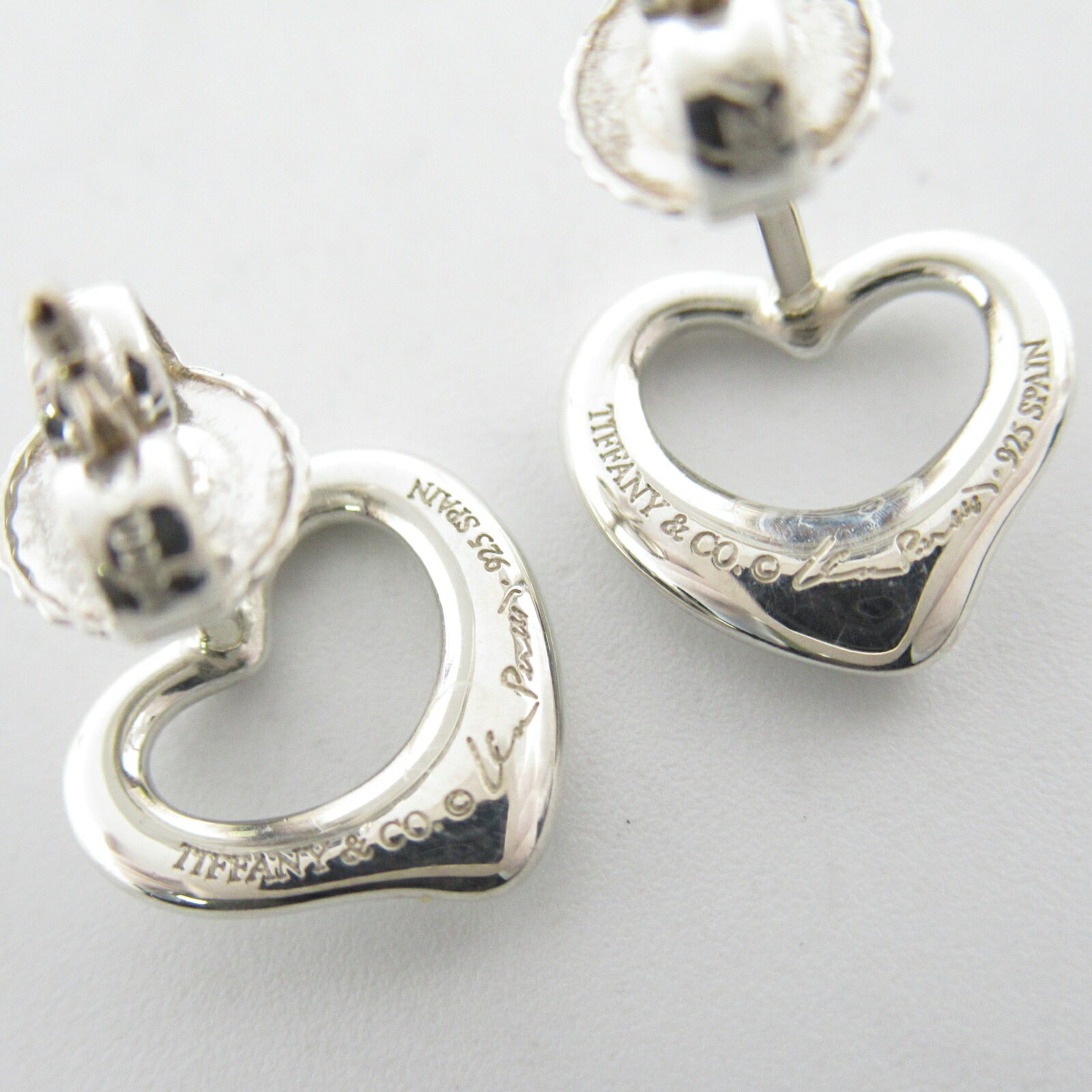 Tiffany & Co Open Heart Earrings Silver 925