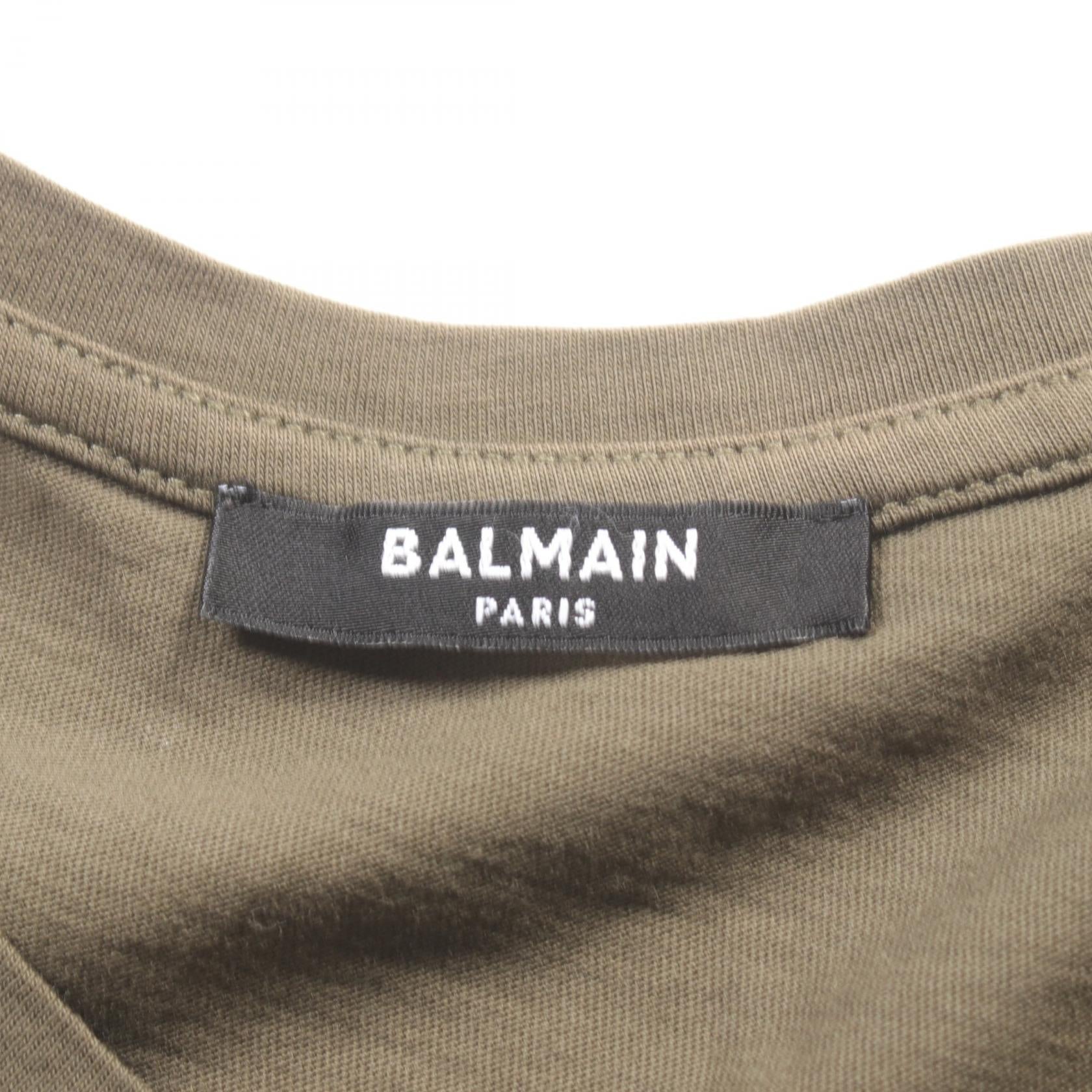 Balmain Cotton T-Shirt Khaki Men