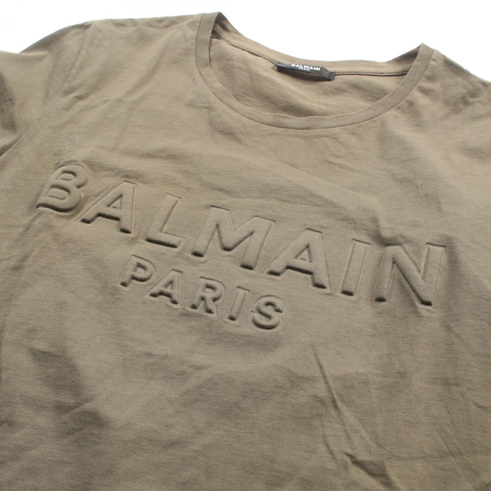 Balmain Cotton T-Shirt Khaki Men