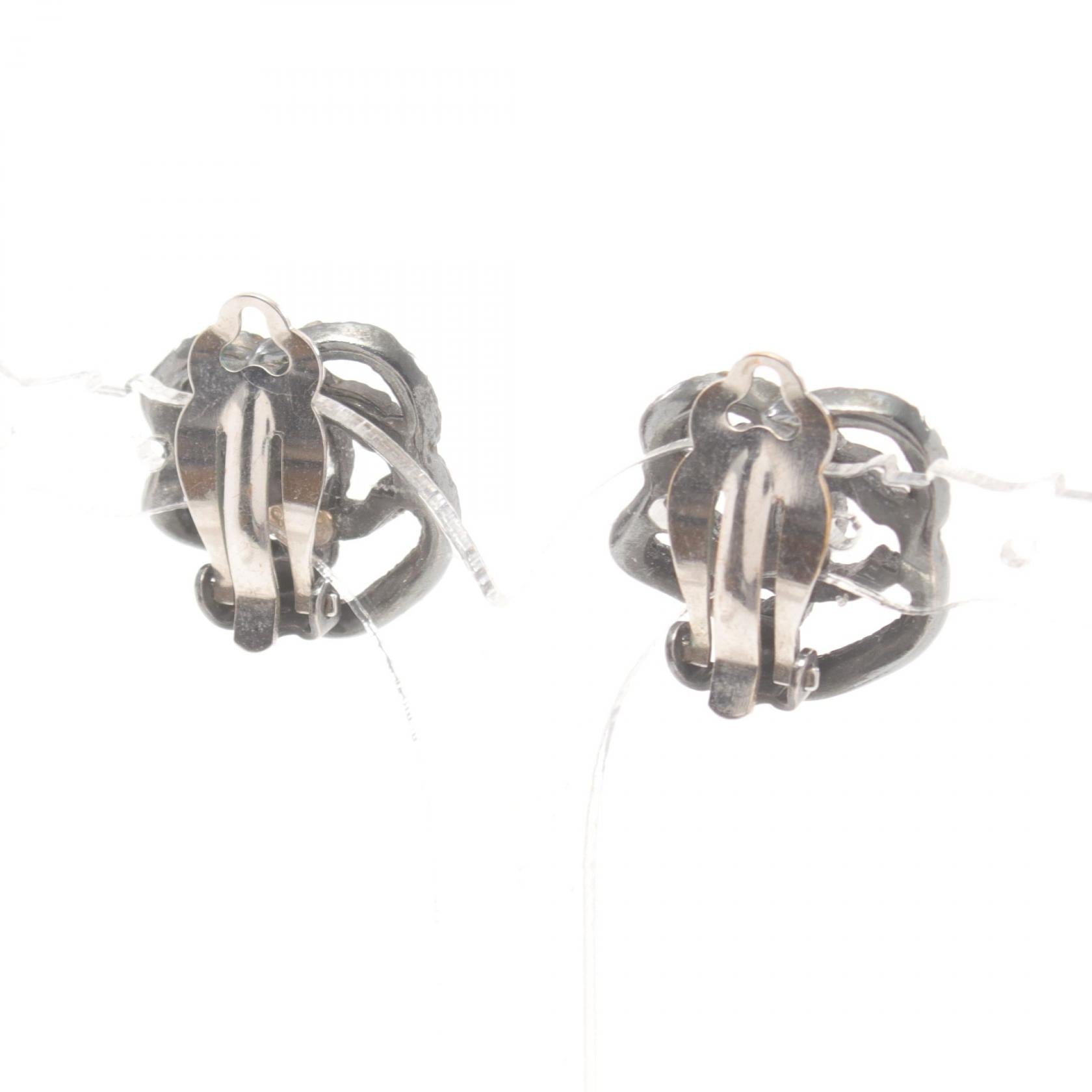 Chanel Coco Mark Earrings Stainless Steel Rhinestone