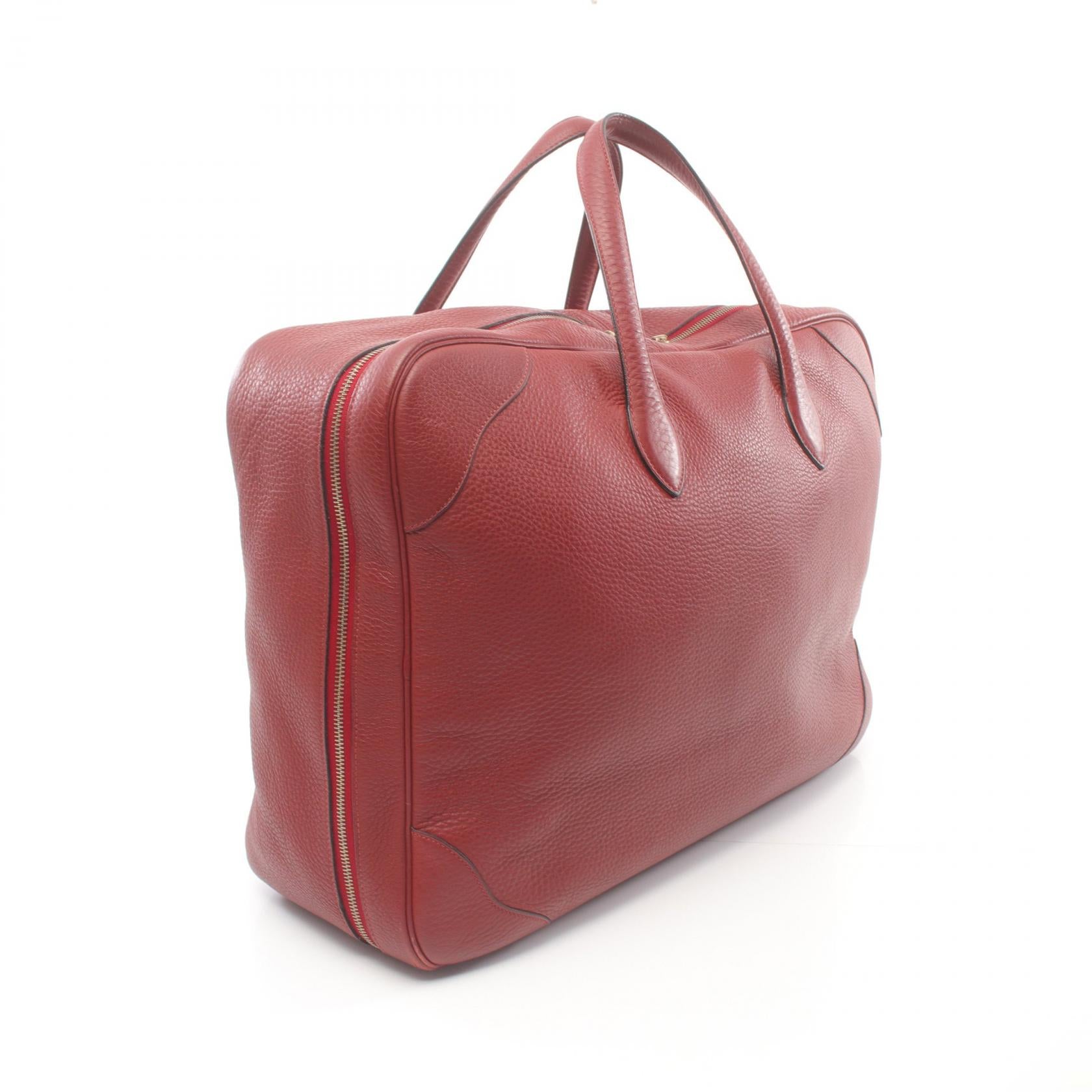 Hermes Victoria 50 Boston Bag Bordeaux