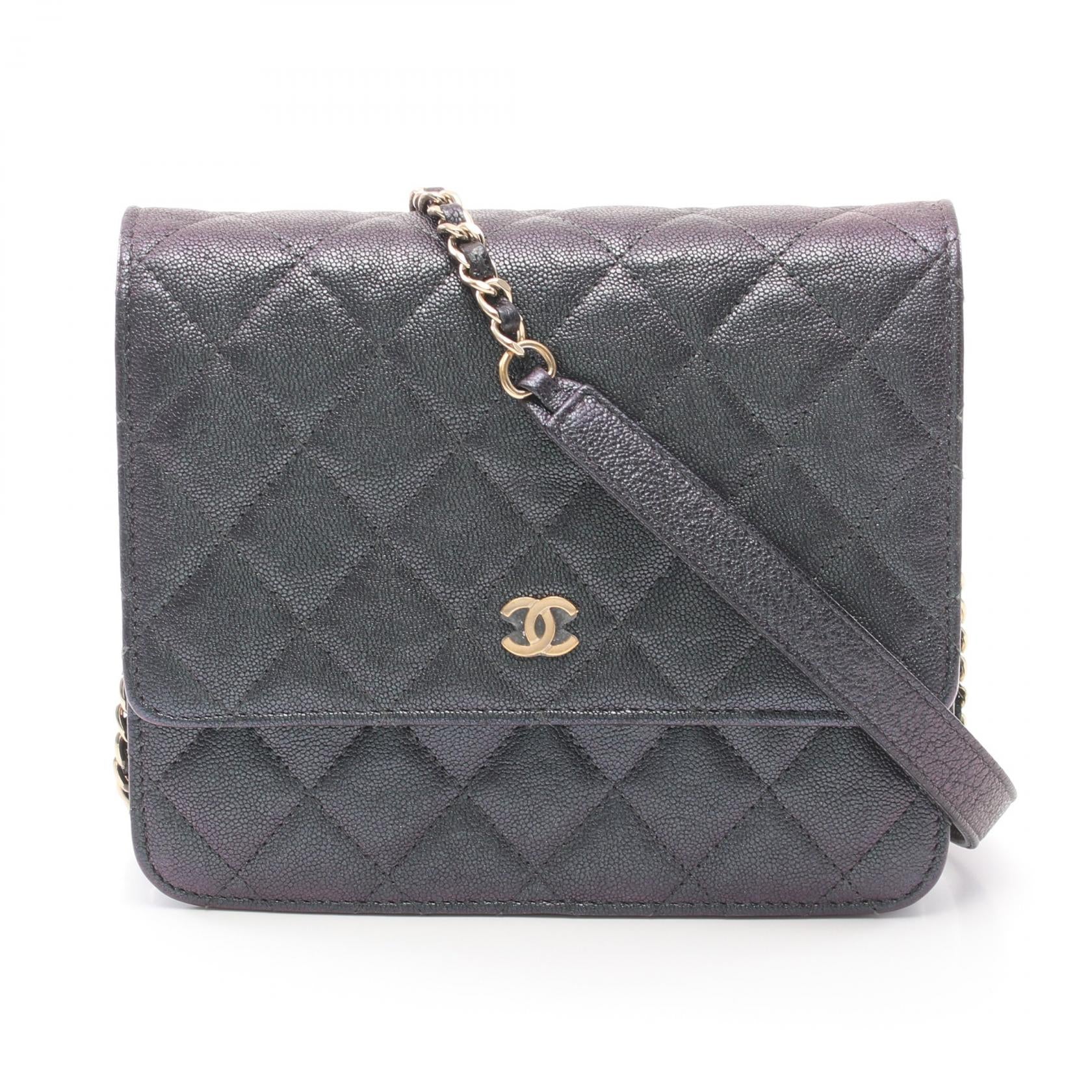 Chanel Caviar Skin Matelasse Shoulder Bag Black