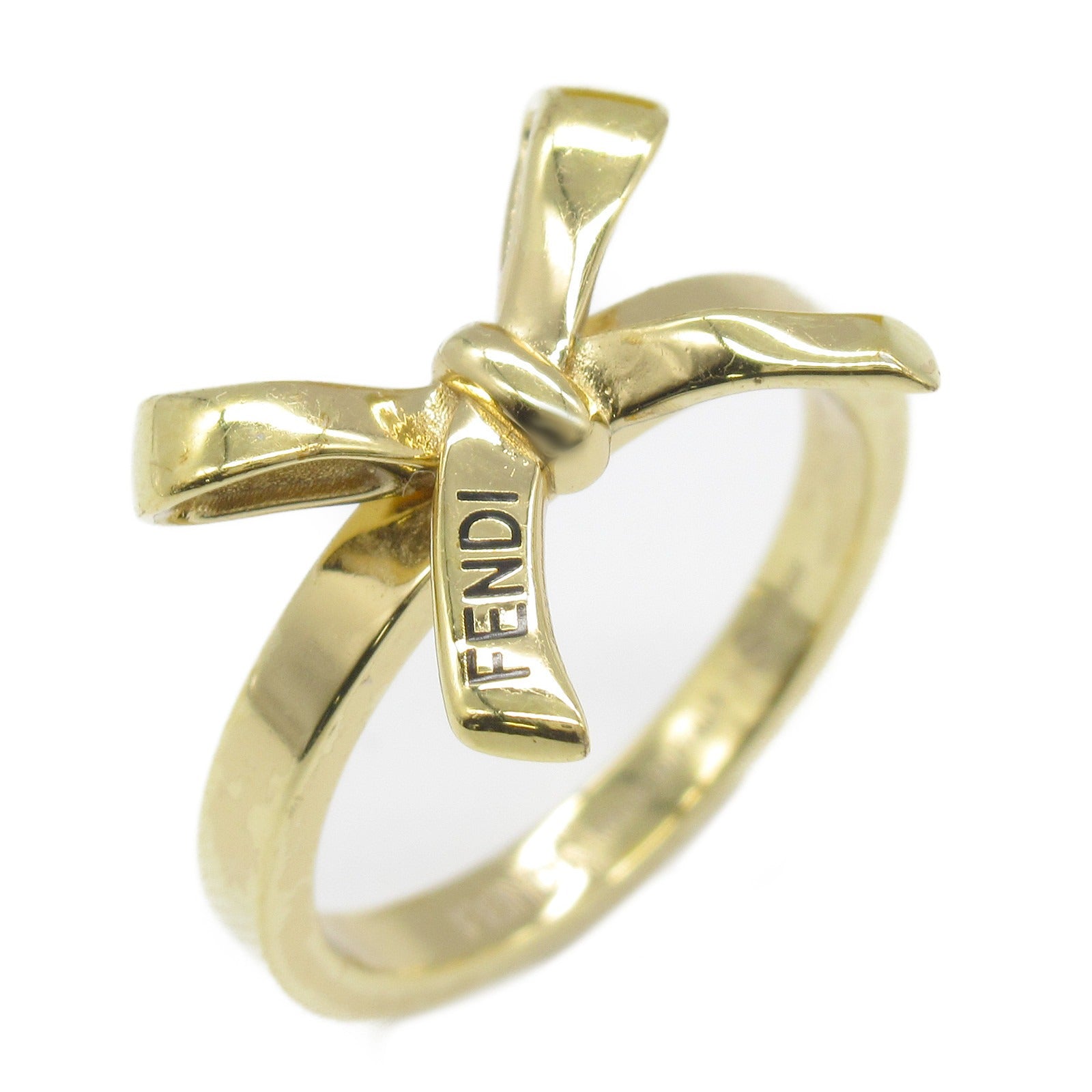 Fendi Ribbon Motif Ring Gold Plated Jewelry