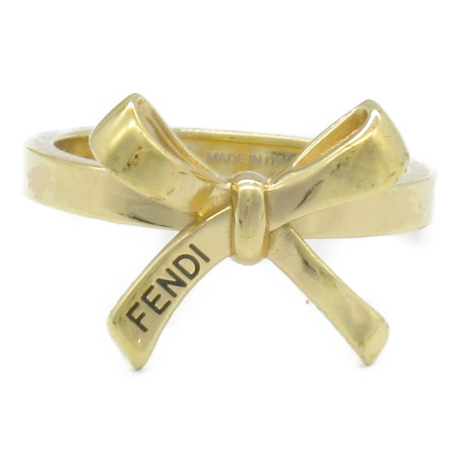 Fendi Ribbon Motif Ring Gold Plated Jewelry