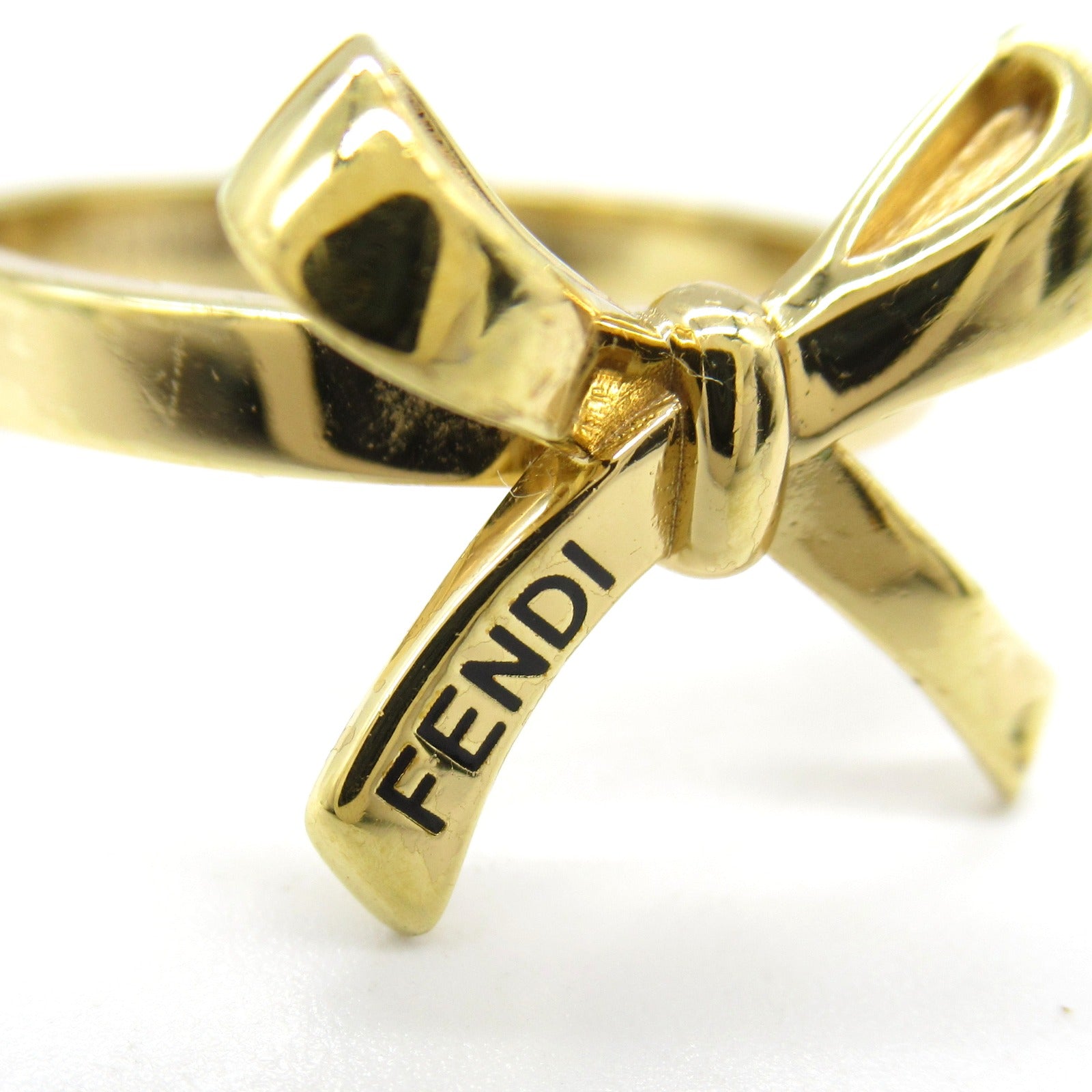 Fendi Ribbon Motif Ring Gold Plated Jewelry