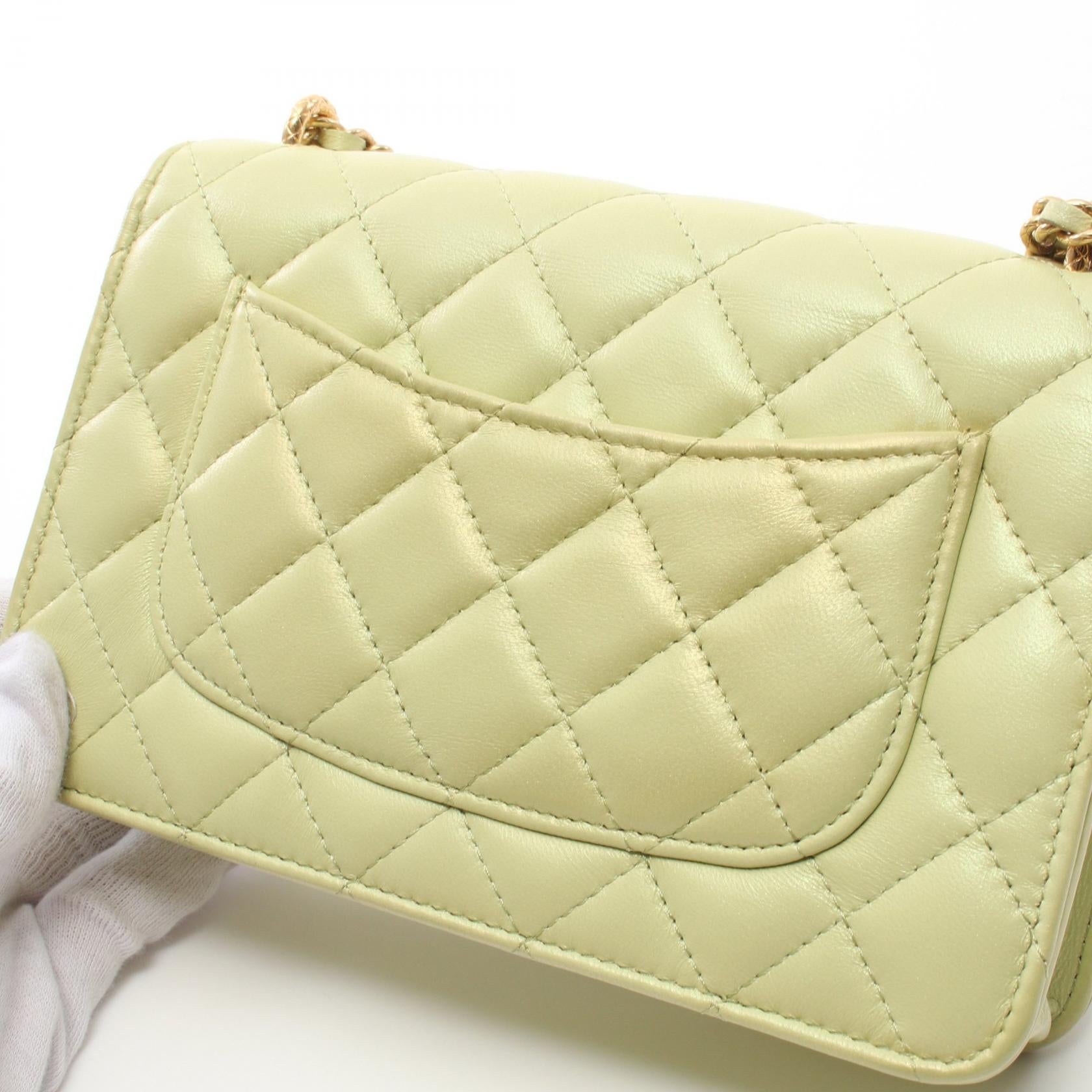 Chanel Matelasse Lambskin Shoulder Bag Yellow