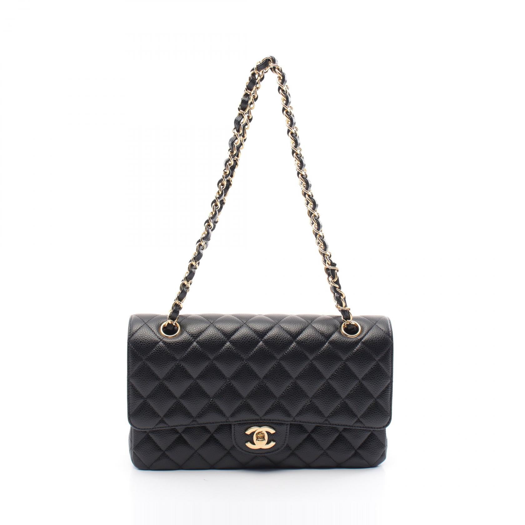 Chanel Matelasse W Flap Leather Shoulder Bag