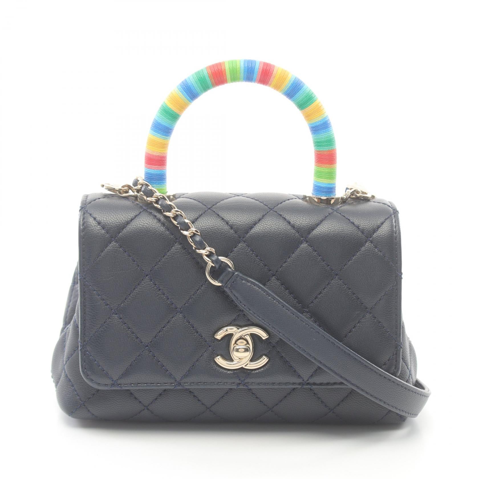 Chanel Coco Handle XXS Lambskin Handbag Navy