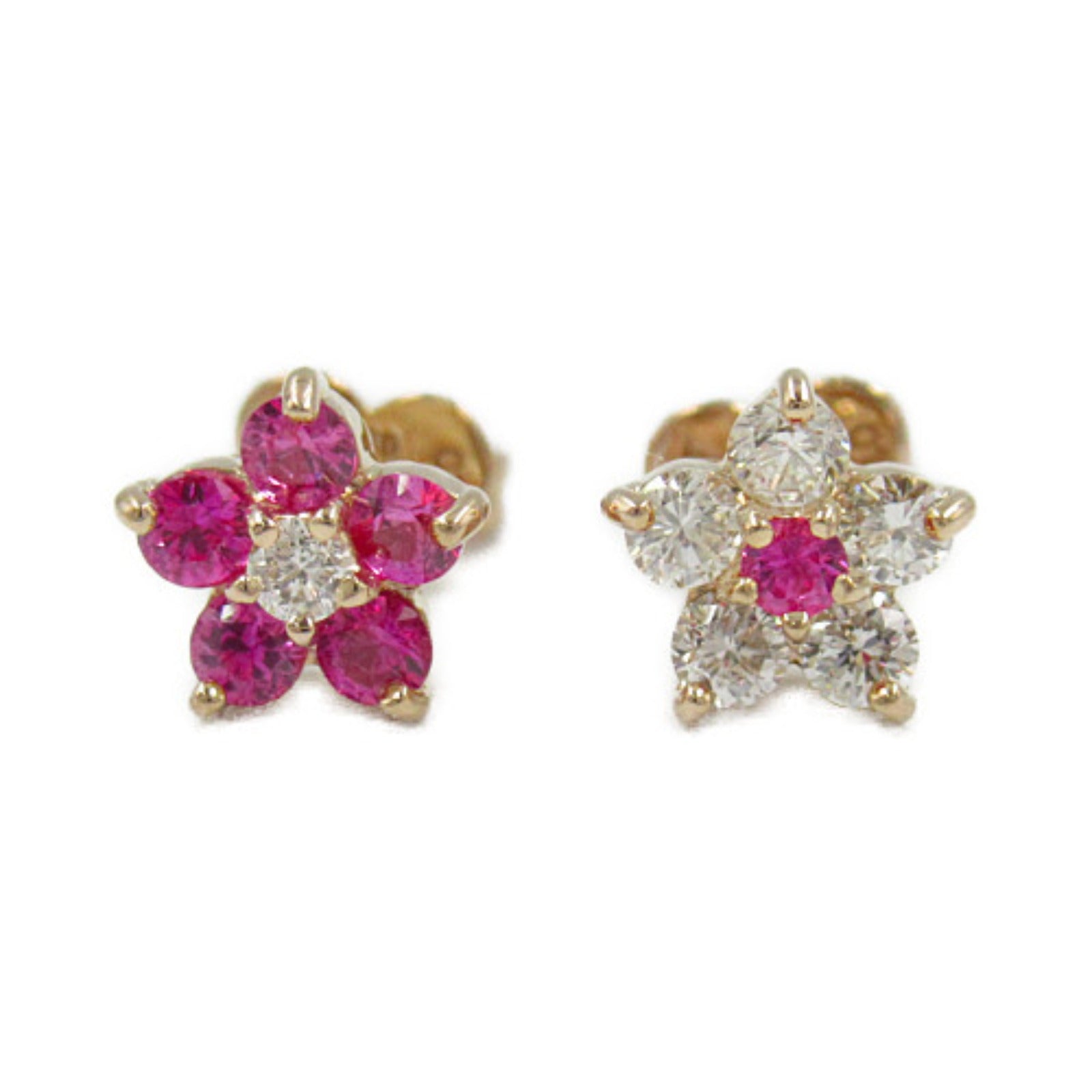 Ponte Vecchio Pink Sapphire Diamond Earrings K18PG