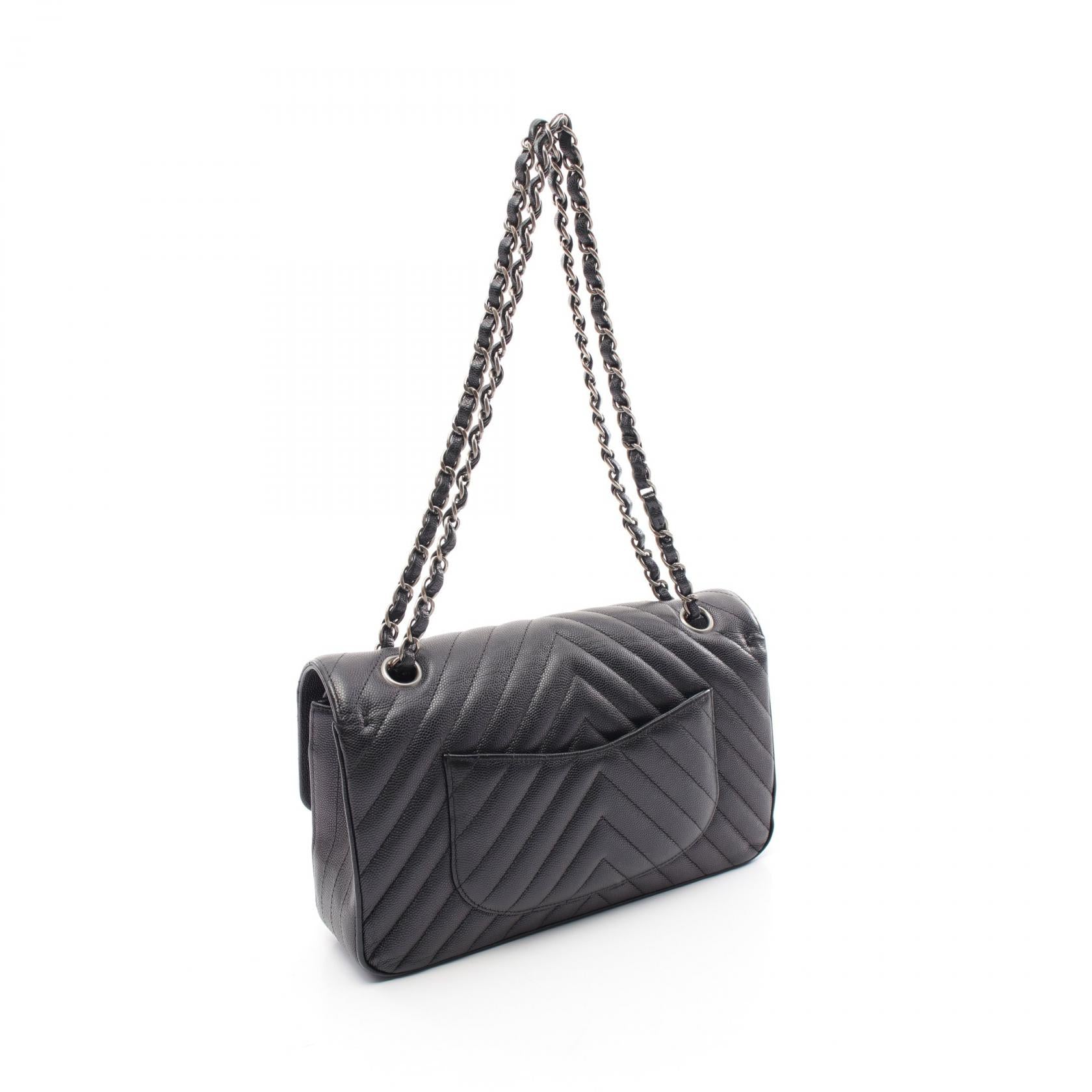 Chanel Chevron V-Stitch Leather Shoulder Bag A01166