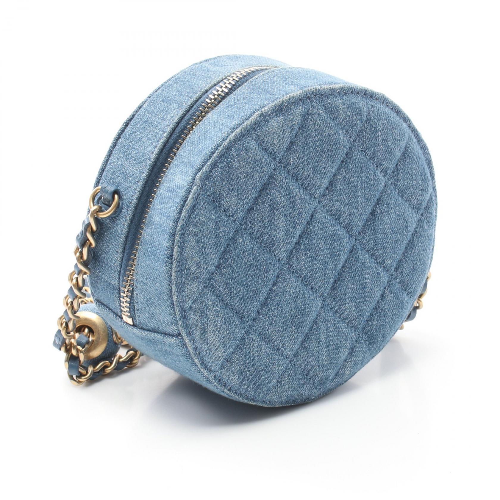 Chanel Denim Leather Round Shoulder Bag