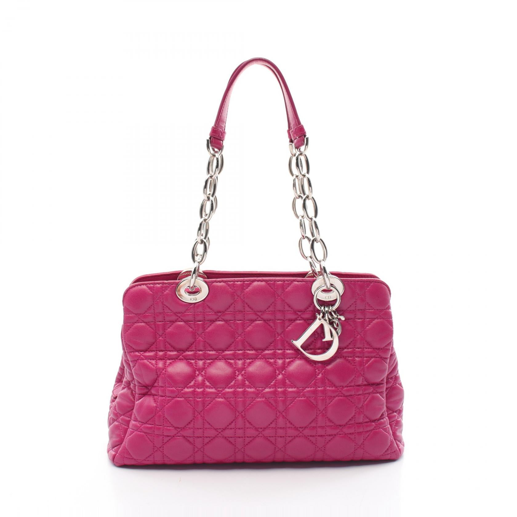 Dior Cannage Leather Shoulder Bag Pink