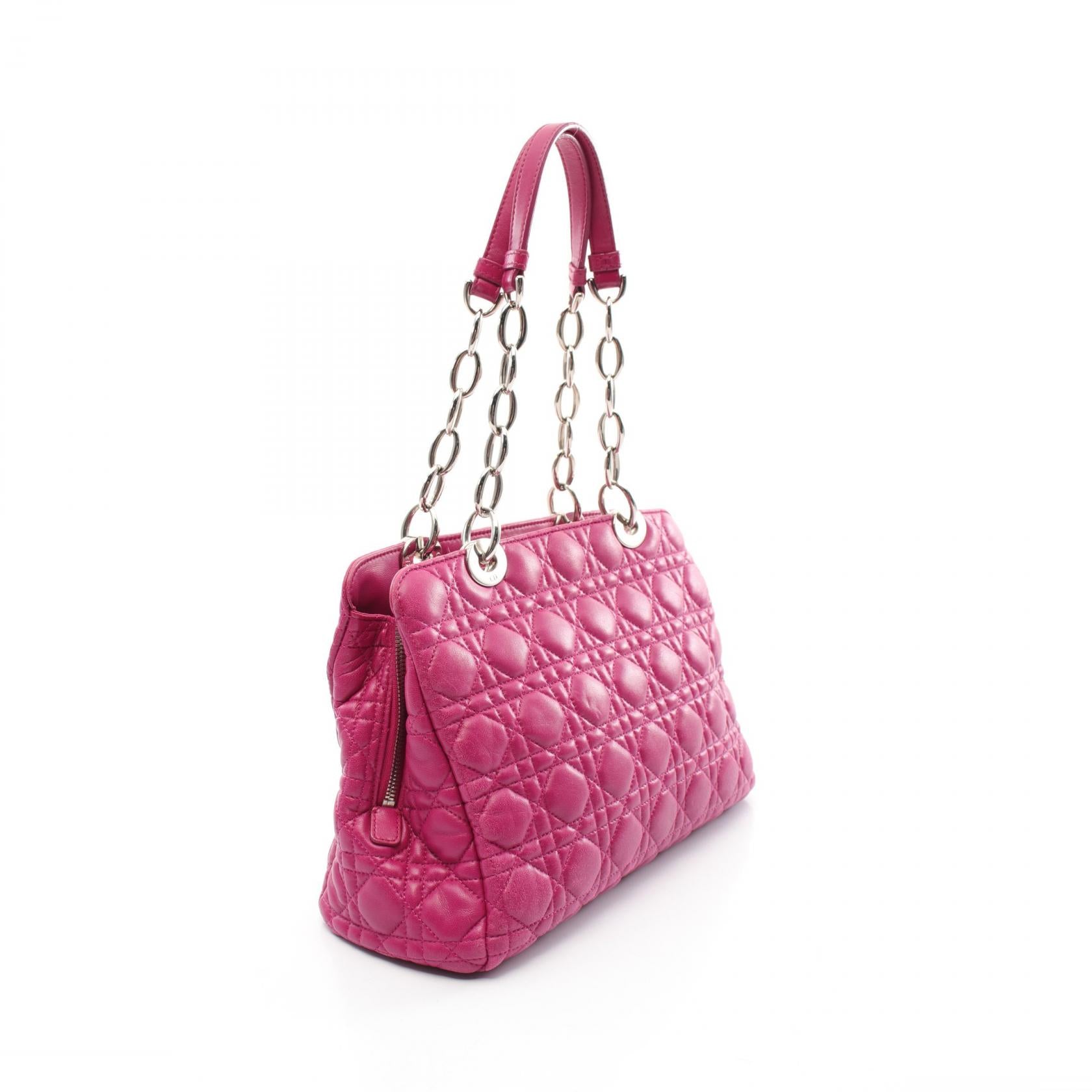 Dior Cannage Leather Shoulder Bag Pink