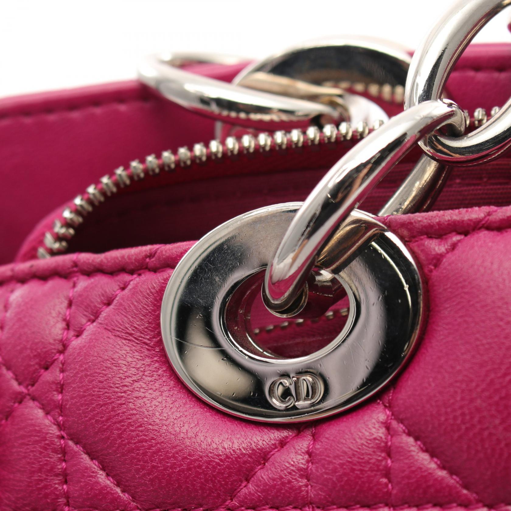 Dior Cannage Leather Shoulder Bag Pink