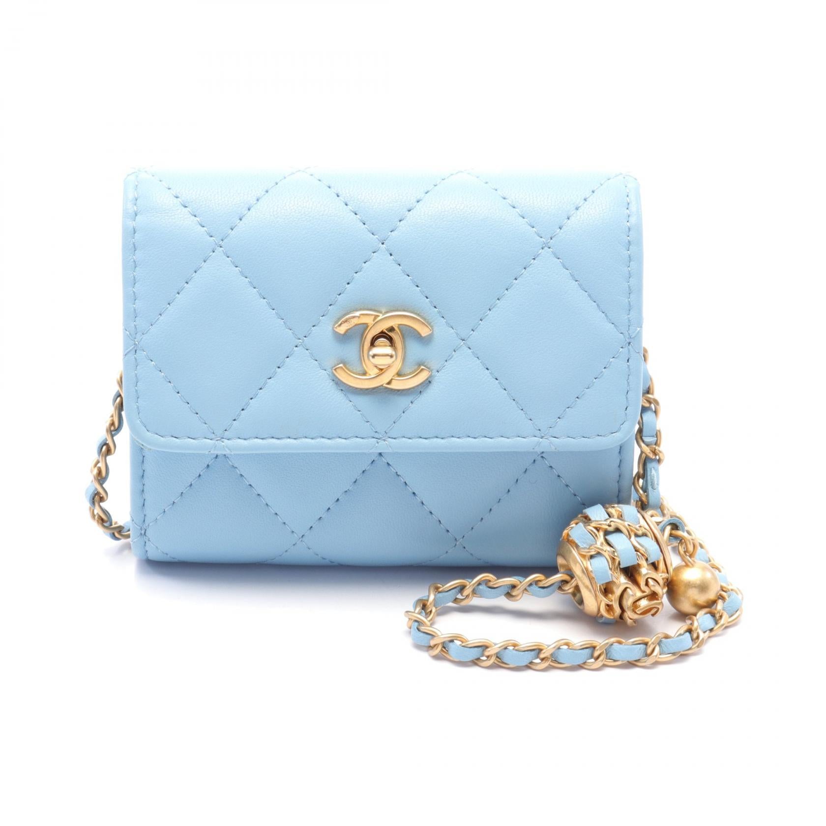 Chanel Leather Shoulder Bag Blue