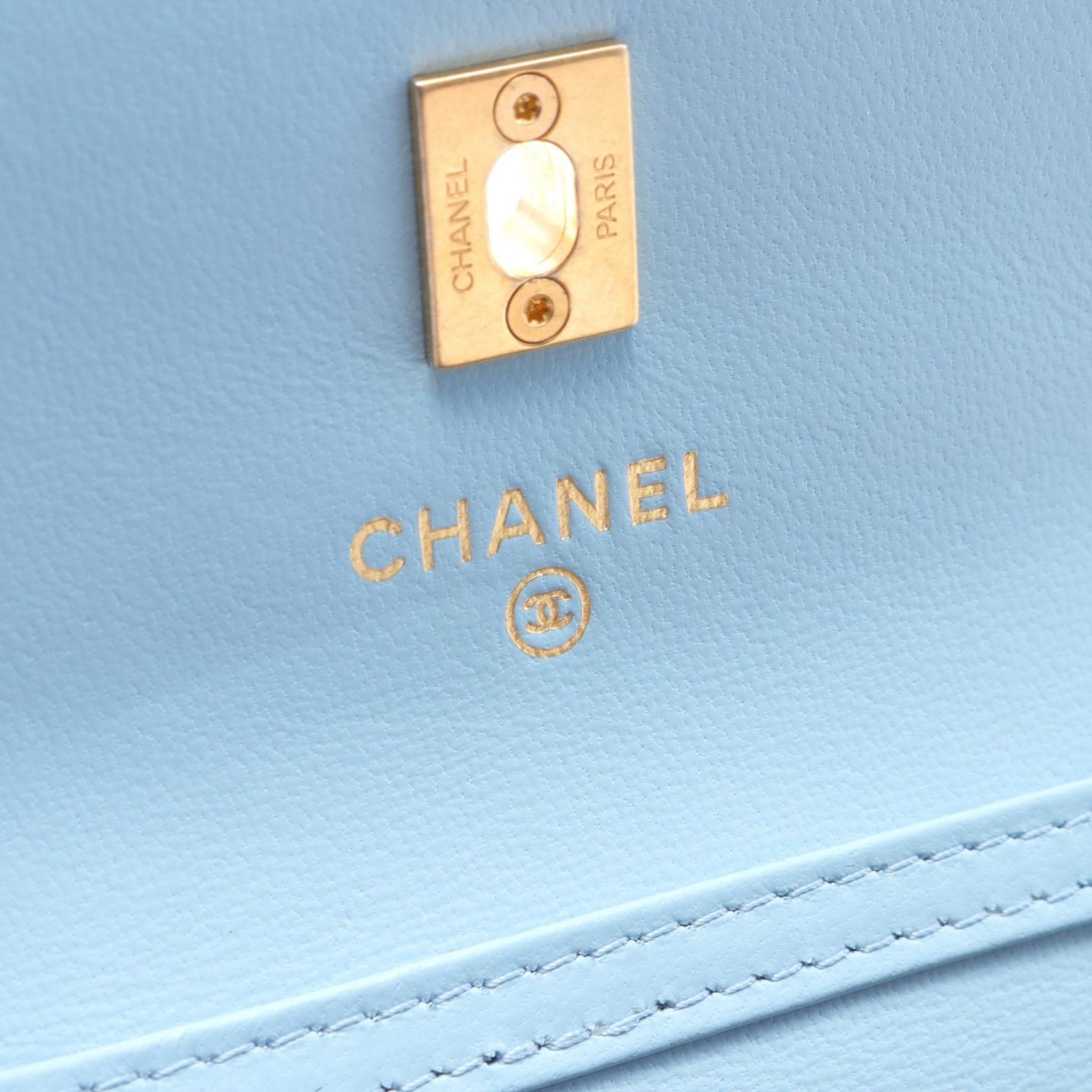 Chanel Leather Shoulder Bag Blue